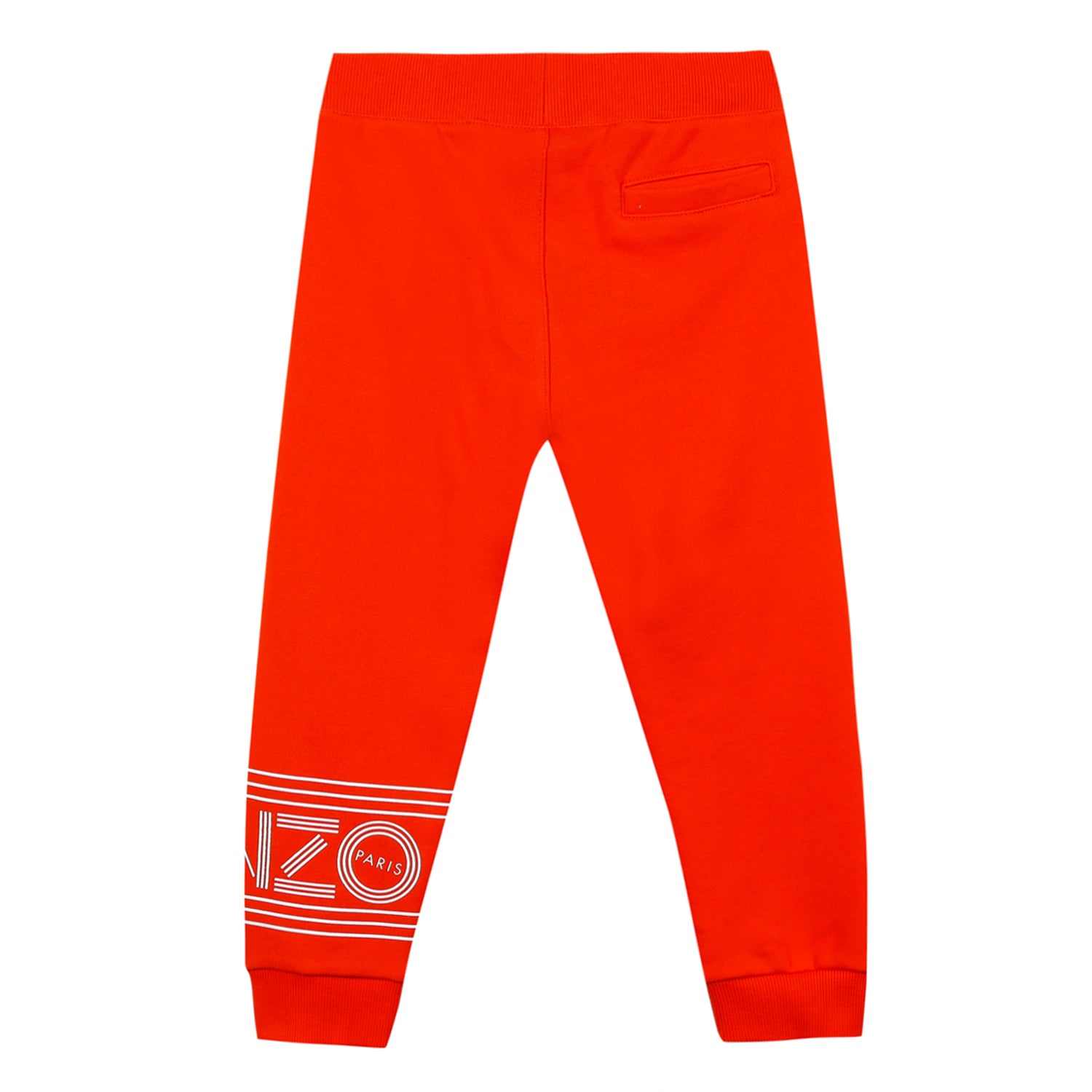 Boys Vivid Orange Logo Cotton Trousers