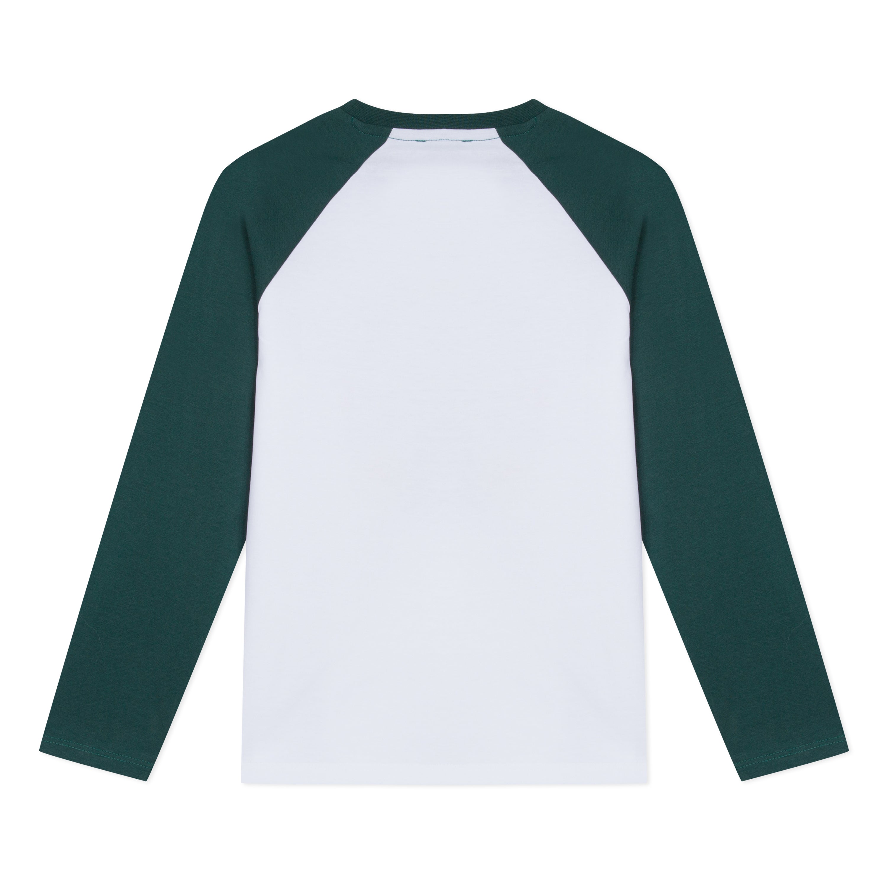 Boys White & Green Logo Cotton Top