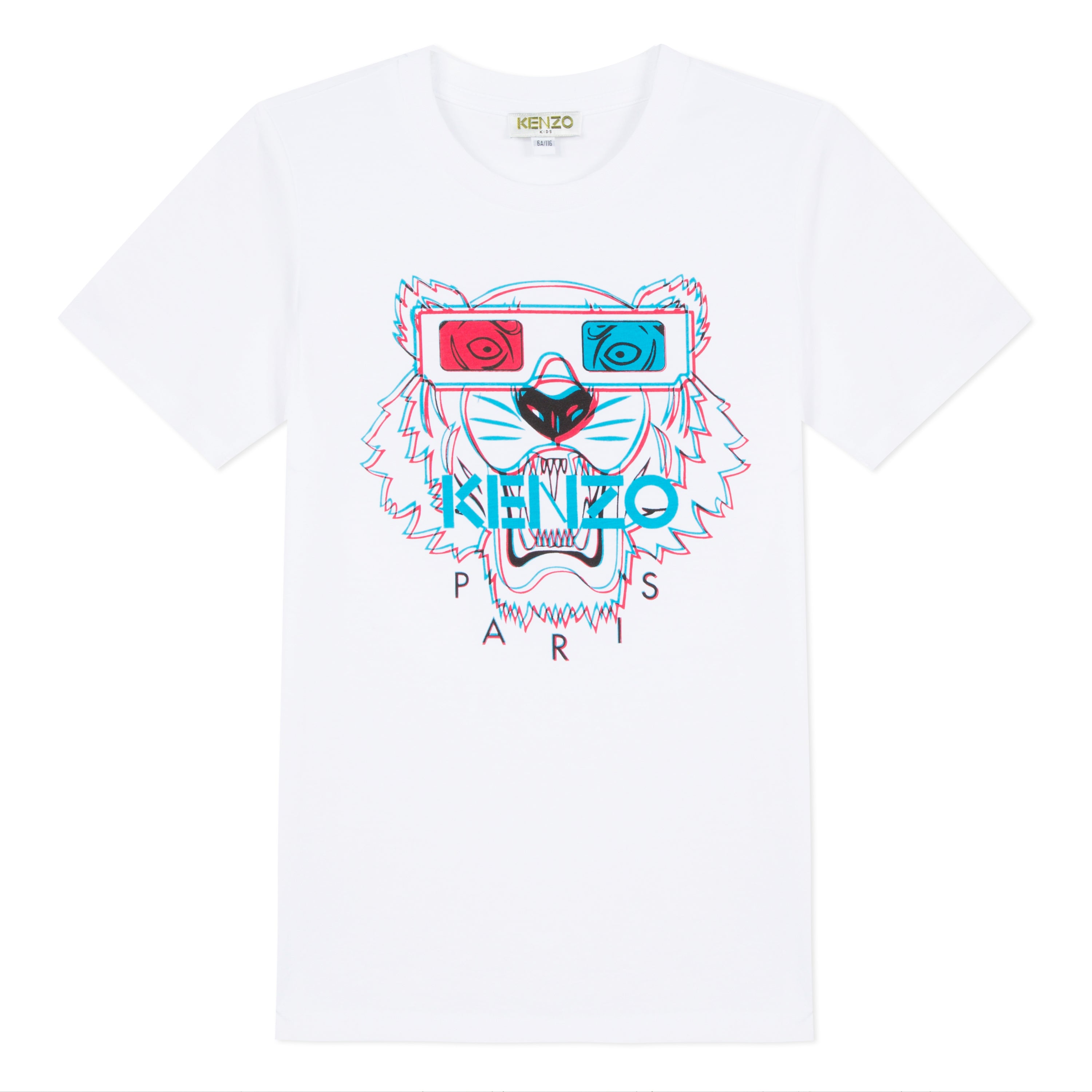 Boys White Tiger Cotton T-shirt