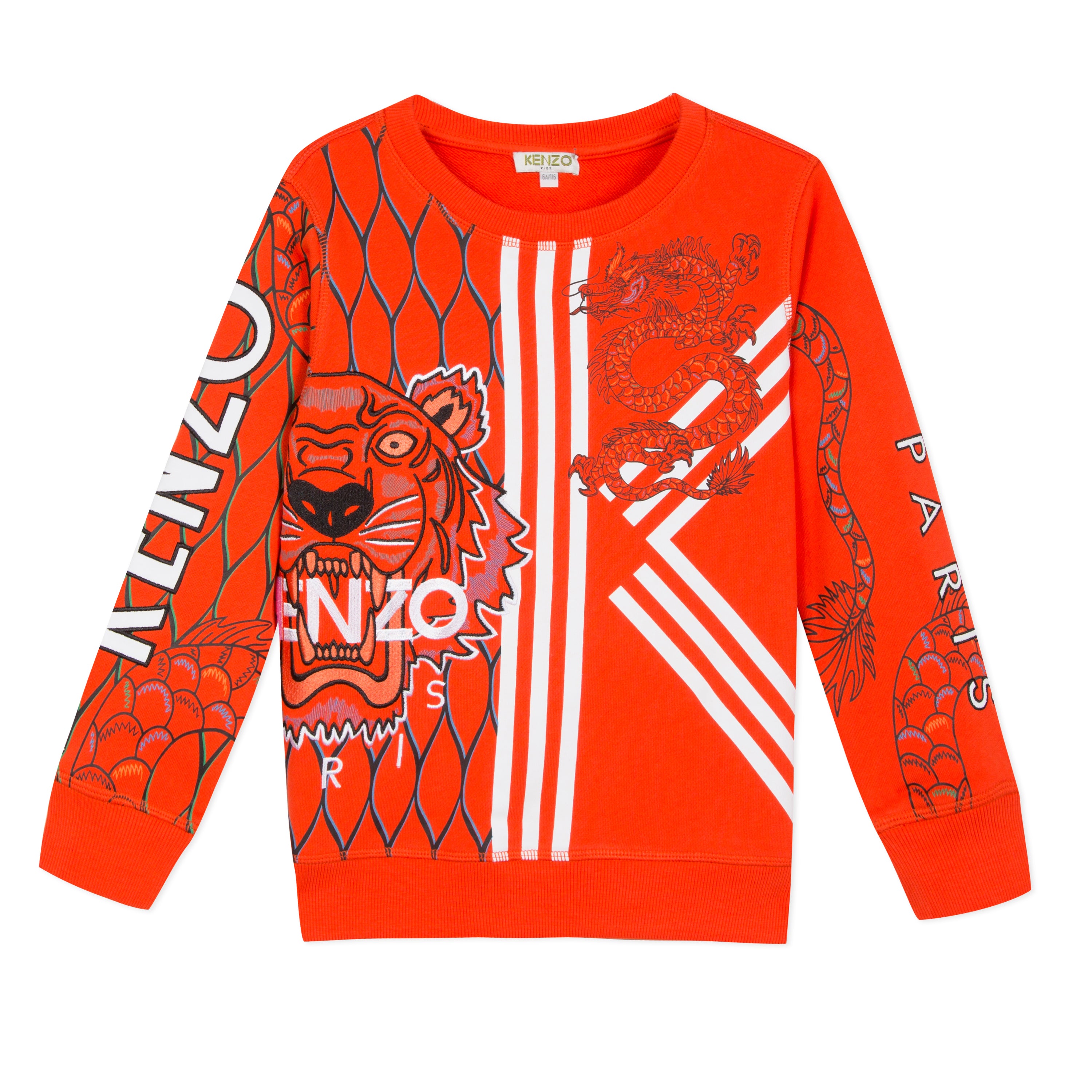 Boys Orange Printing Cotton Sweatshirt