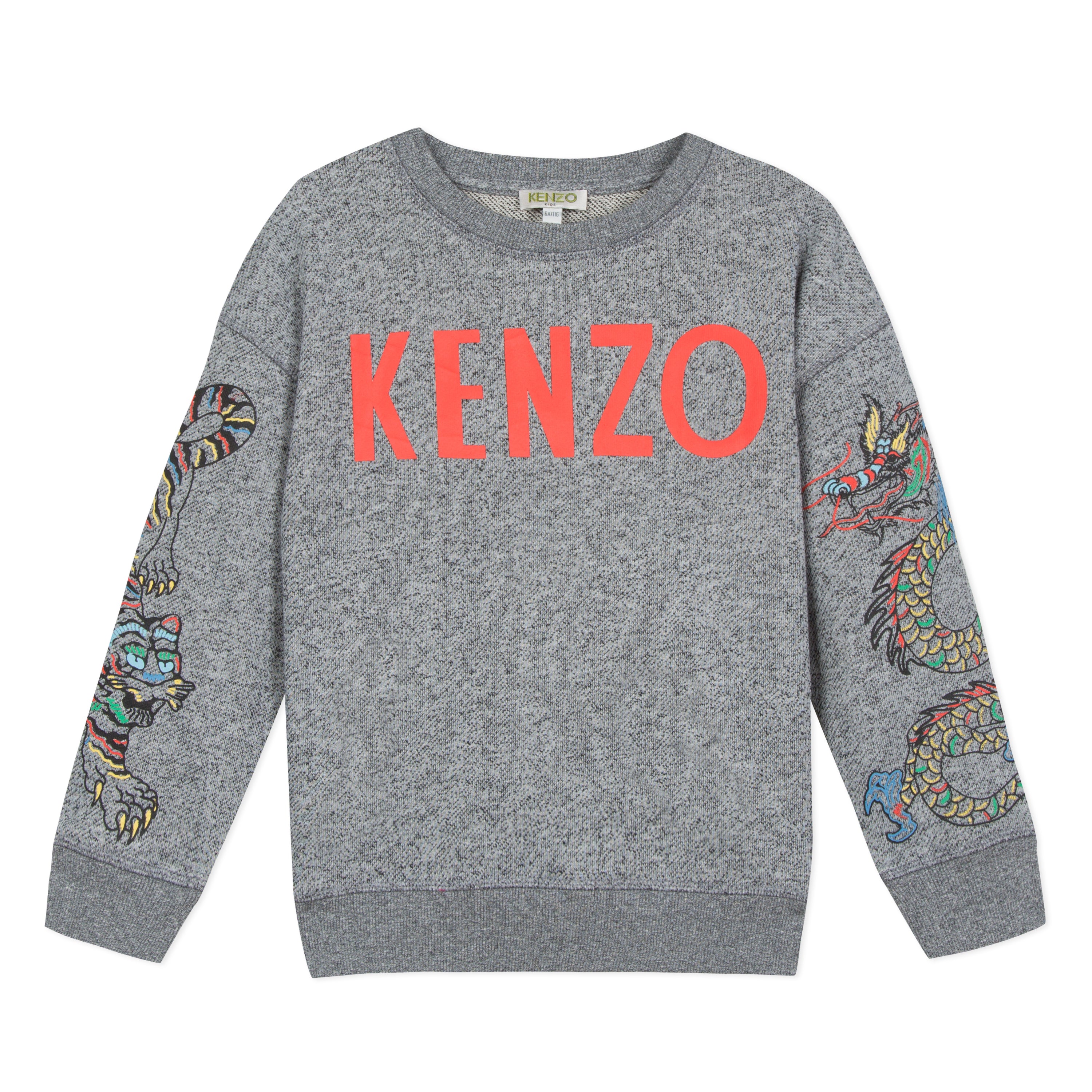 Boys Grey Logo Cotton Sweatshirt