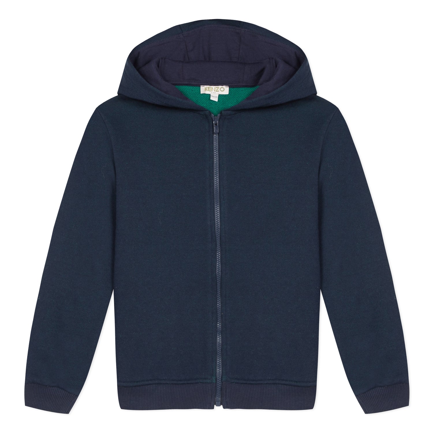 Boys Navy Hooded Zip Cotton Cardigan