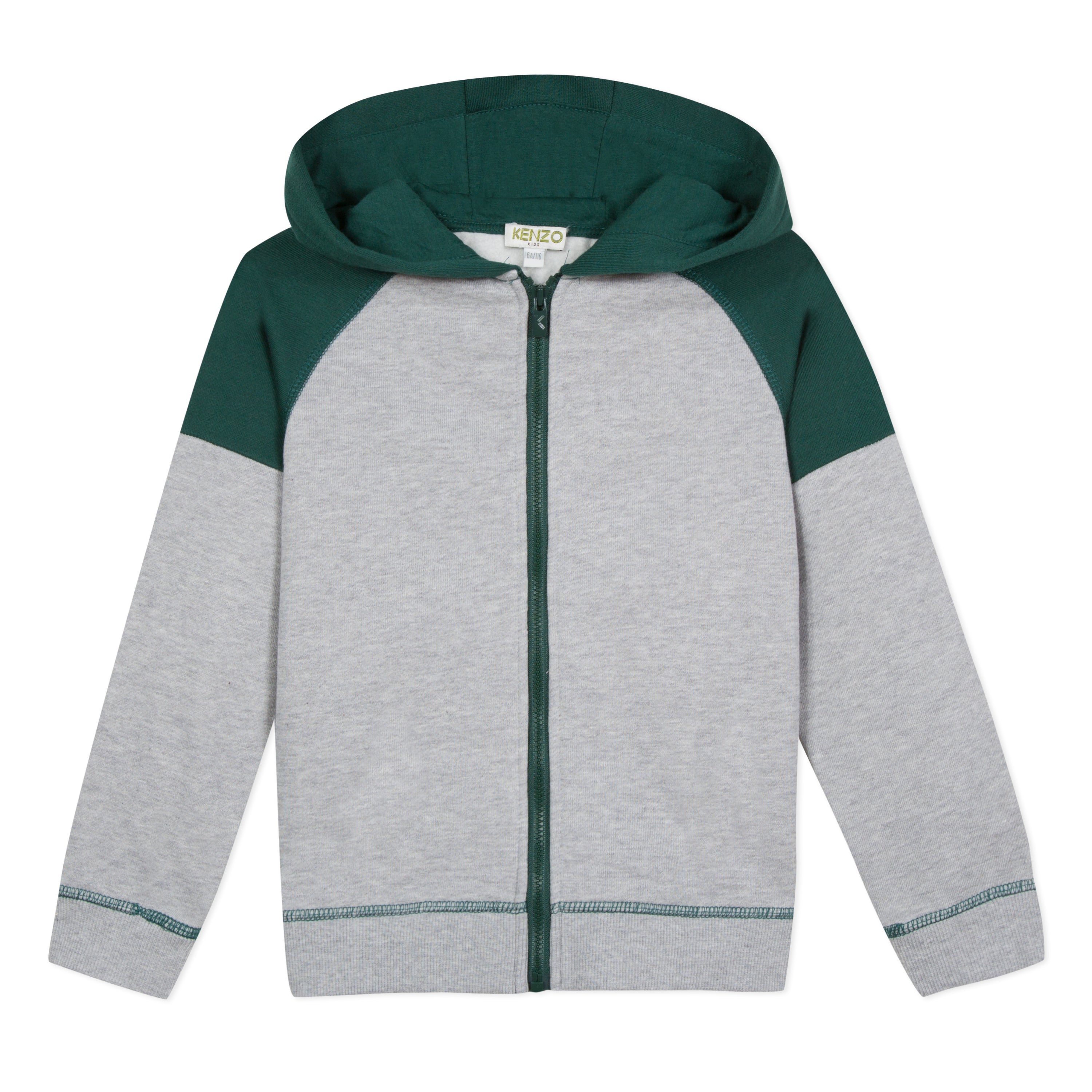 Boys Grey Hooded Zip Cotton Cardigan