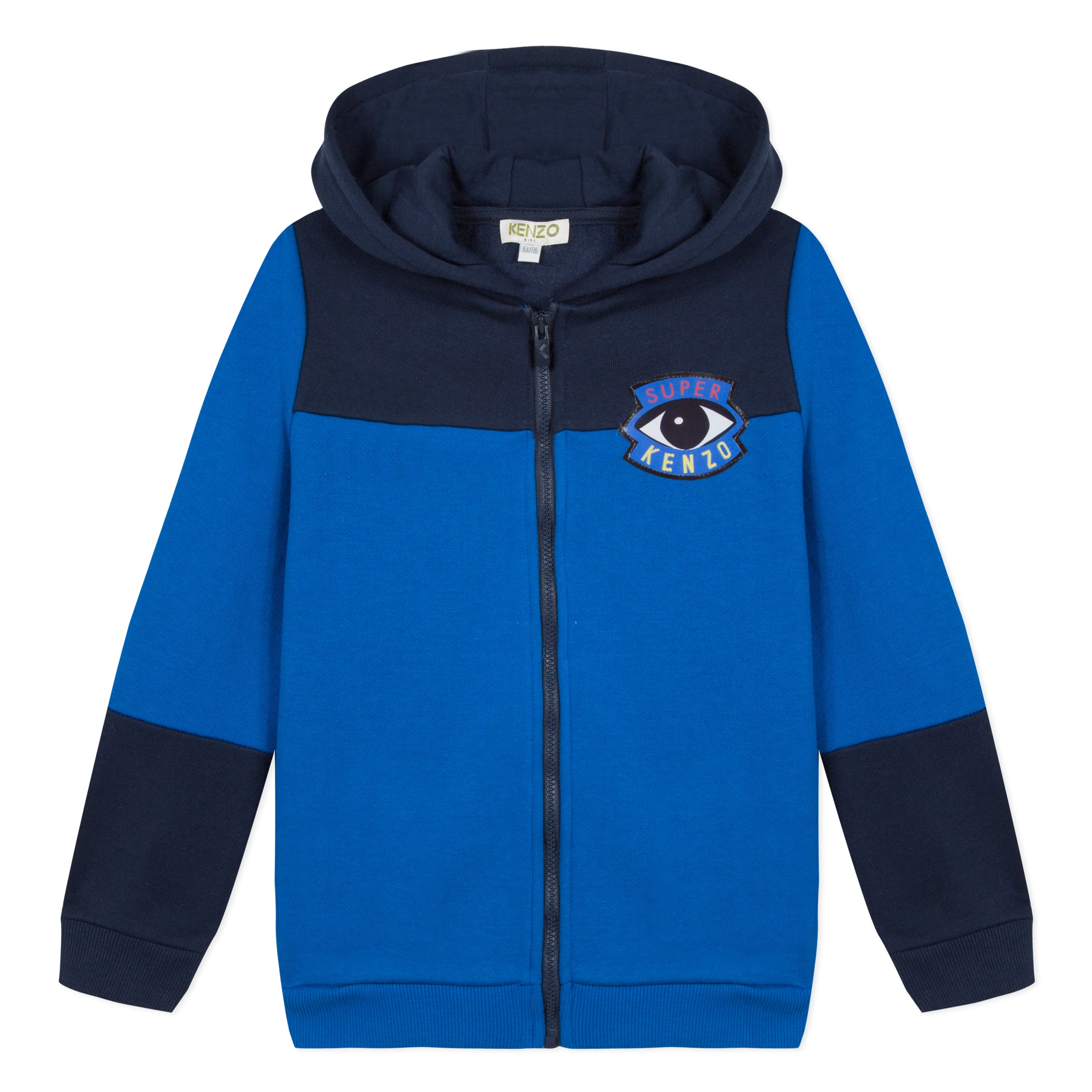 Boys Blue Hooded Zip Cotton Cardigan