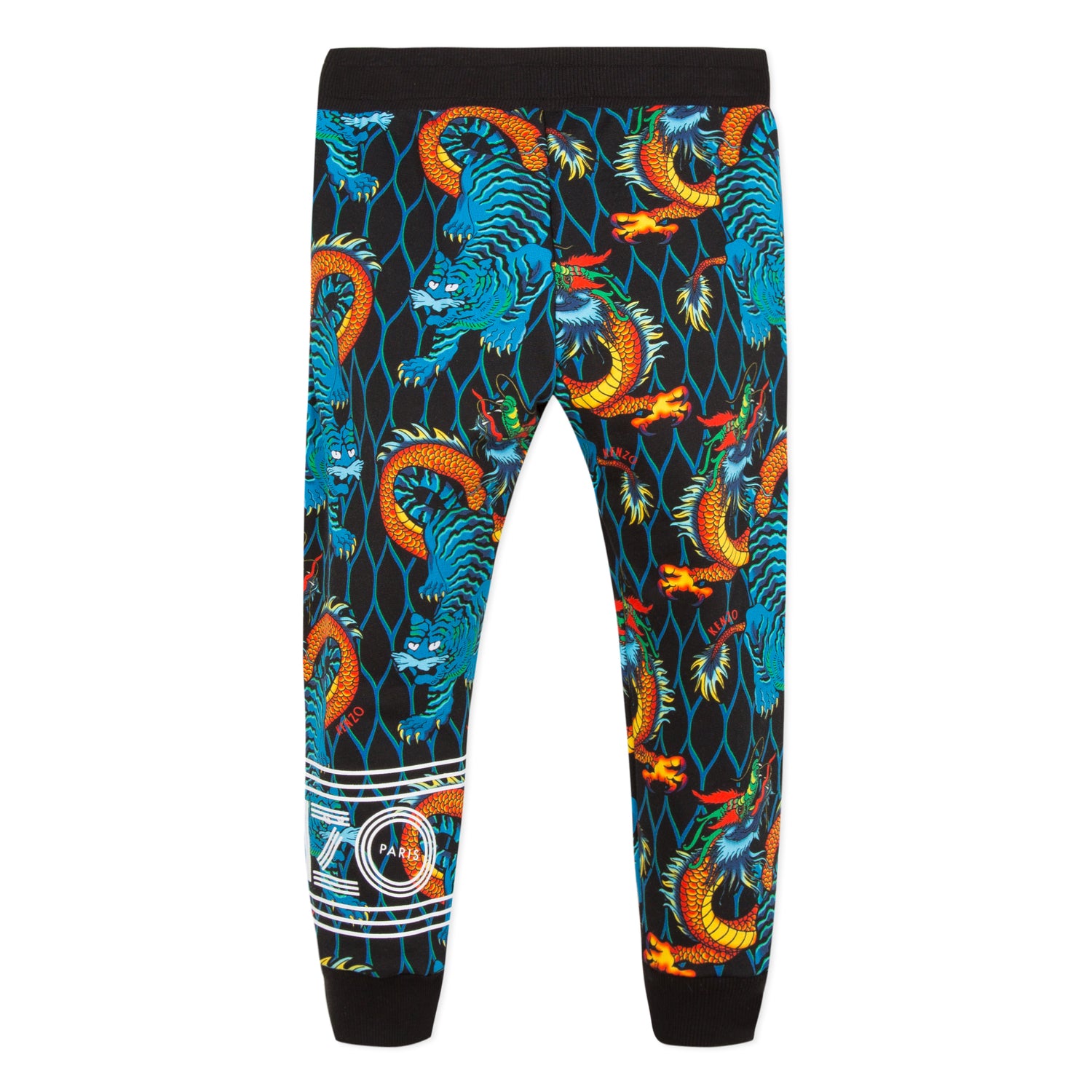 Boys Black Printing Cotton Trousers