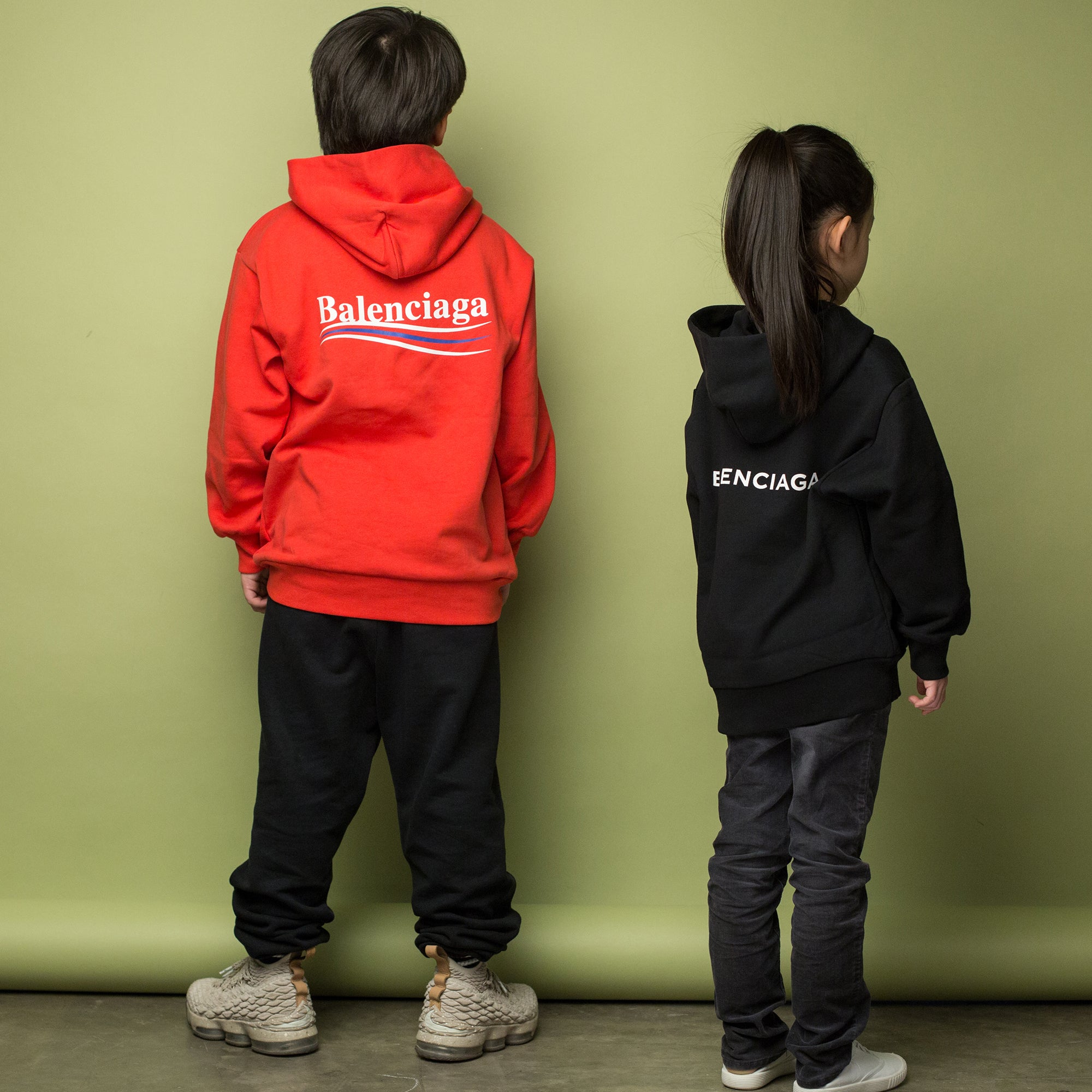 Sweat-shirt en coton à logo rouge pour garçons et filles