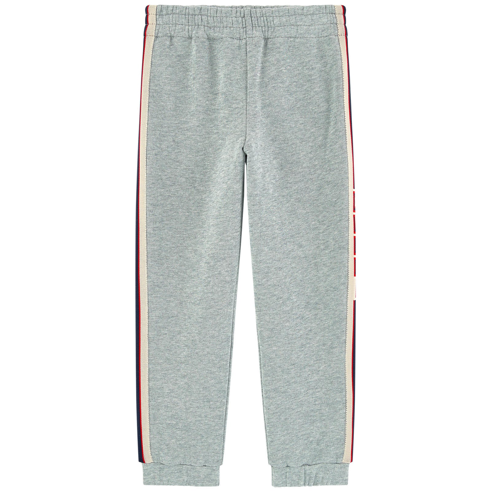 Boys Grey Logo Cotton Trousers