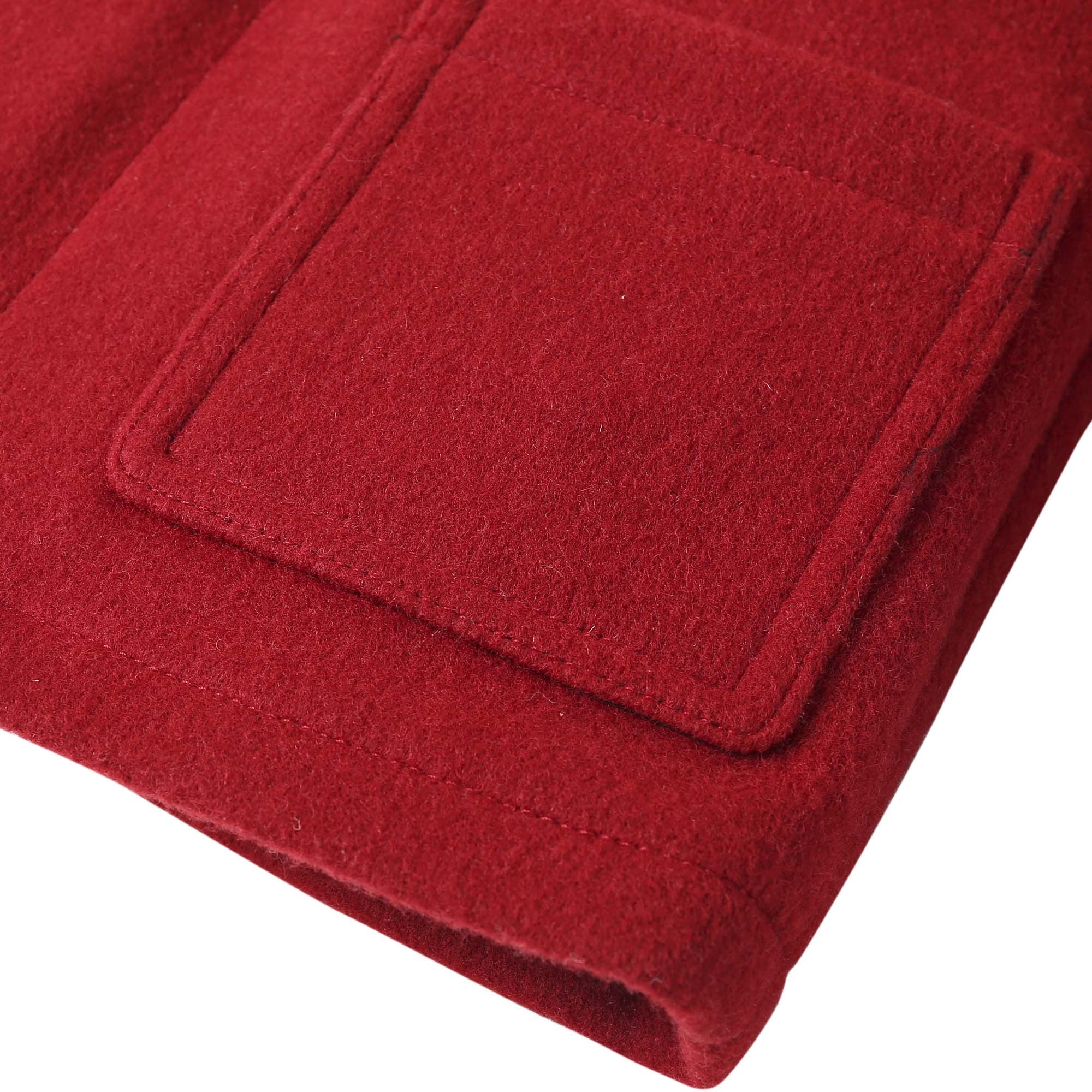Baby Girls Windsor Red Wool Hooded Duffle Coat - CÉMAROSE | Children's Fashion Store - 6