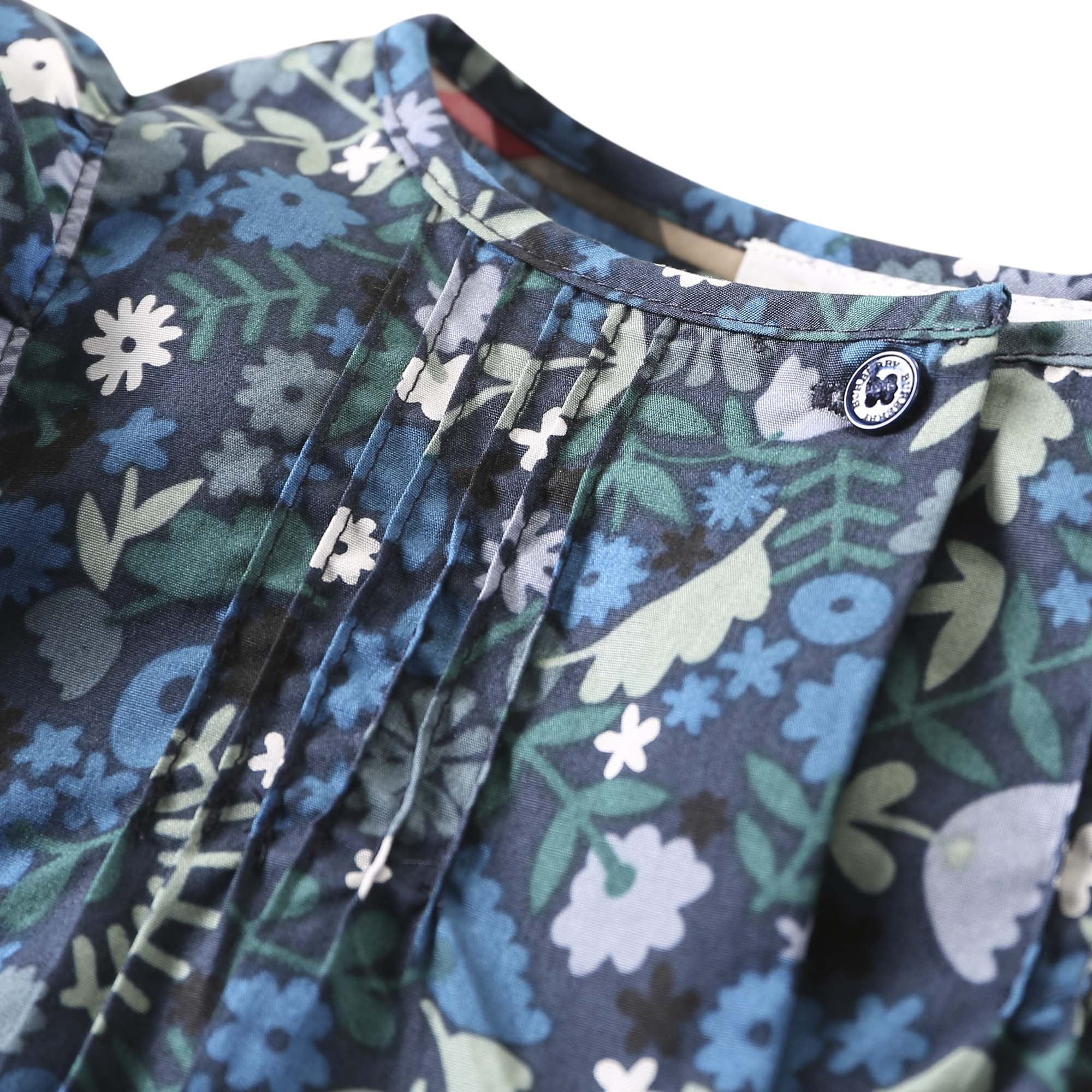 Baby Girls Hydrangea Blue Floral Printed Trims Blouse - CÉMAROSE | Children's Fashion Store - 3