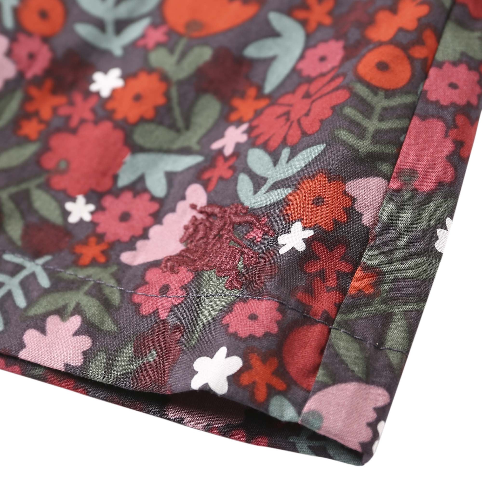 Baby Girls Antique Red Floral Printed Trims Blouse - CÉMAROSE | Children's Fashion Store - 5