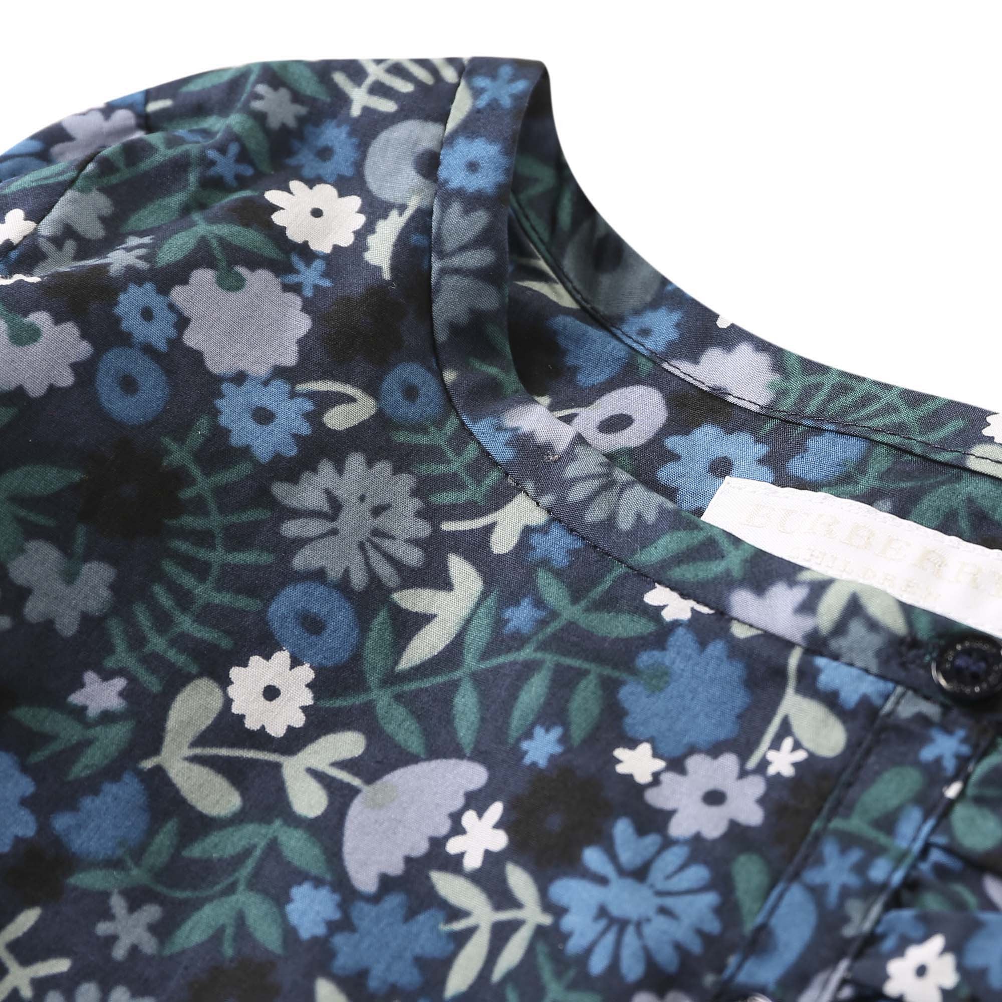 Baby Girls Hydrangea Blue Floral Printed Trims Dress - CÉMAROSE | Children's Fashion Store - 3