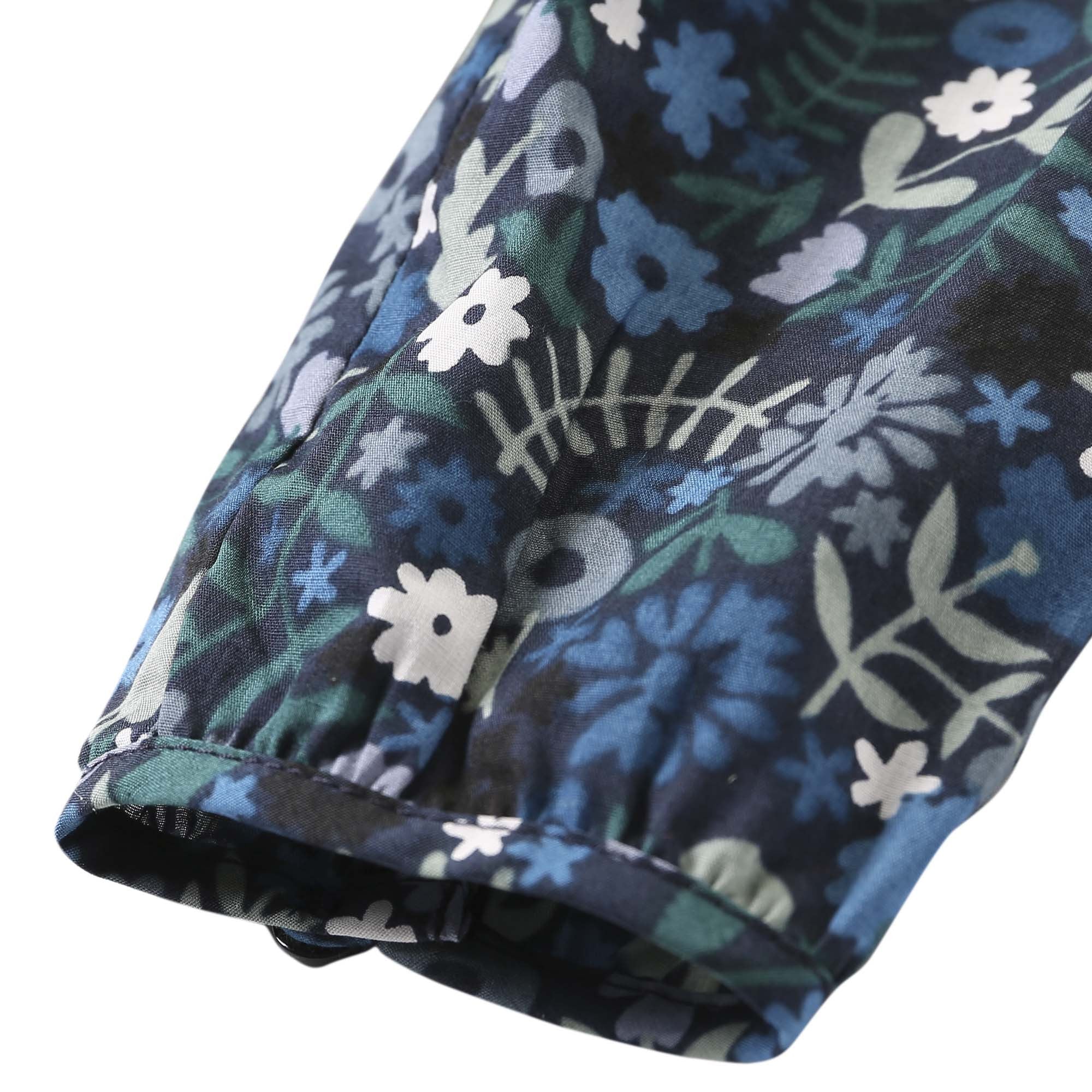 Baby Girls Hydrangea Blue Floral Printed Trims Dress - CÉMAROSE | Children's Fashion Store - 6