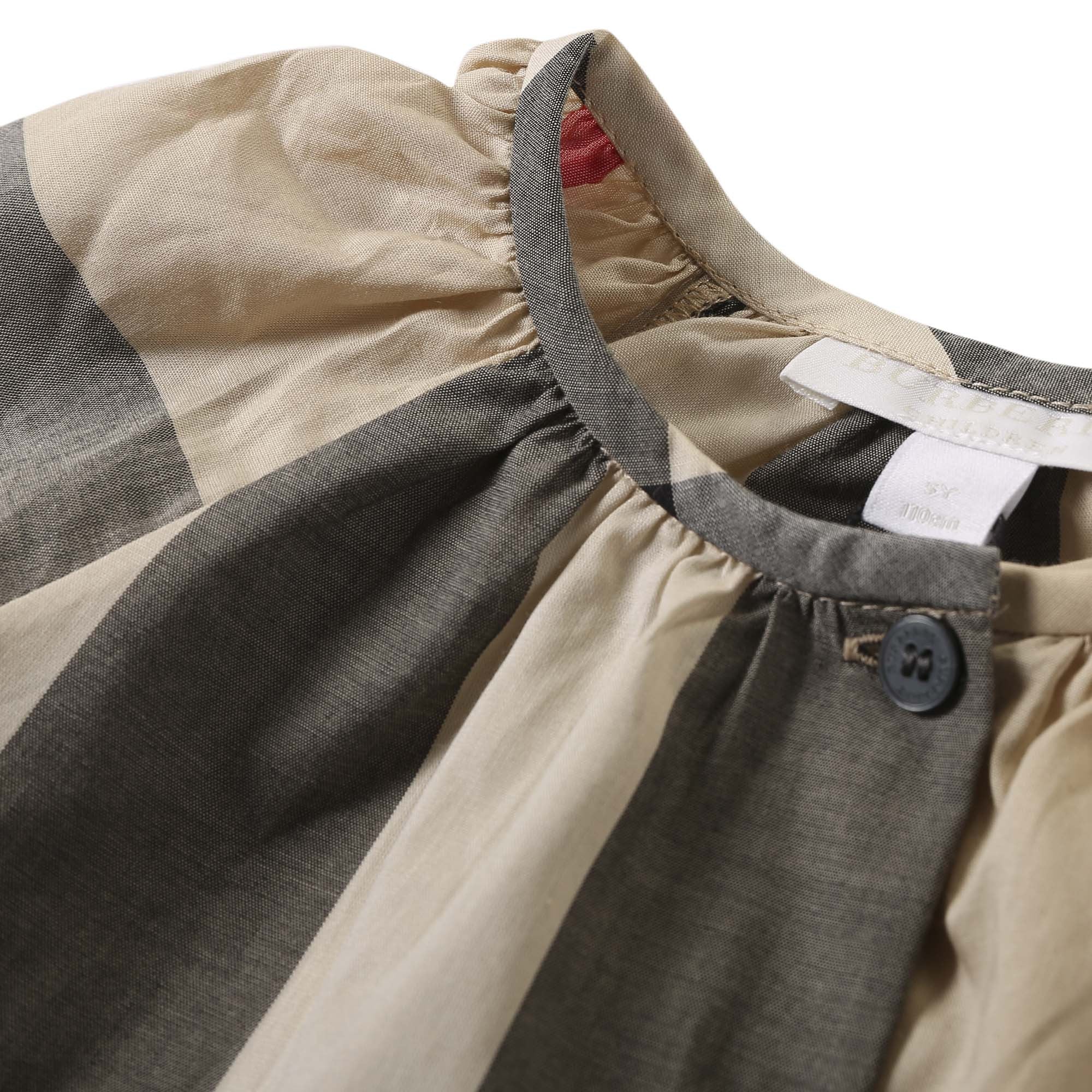 Girls Beige New Classic Check Cotton Blouse - CÉMAROSE | Children's Fashion Store - 3
