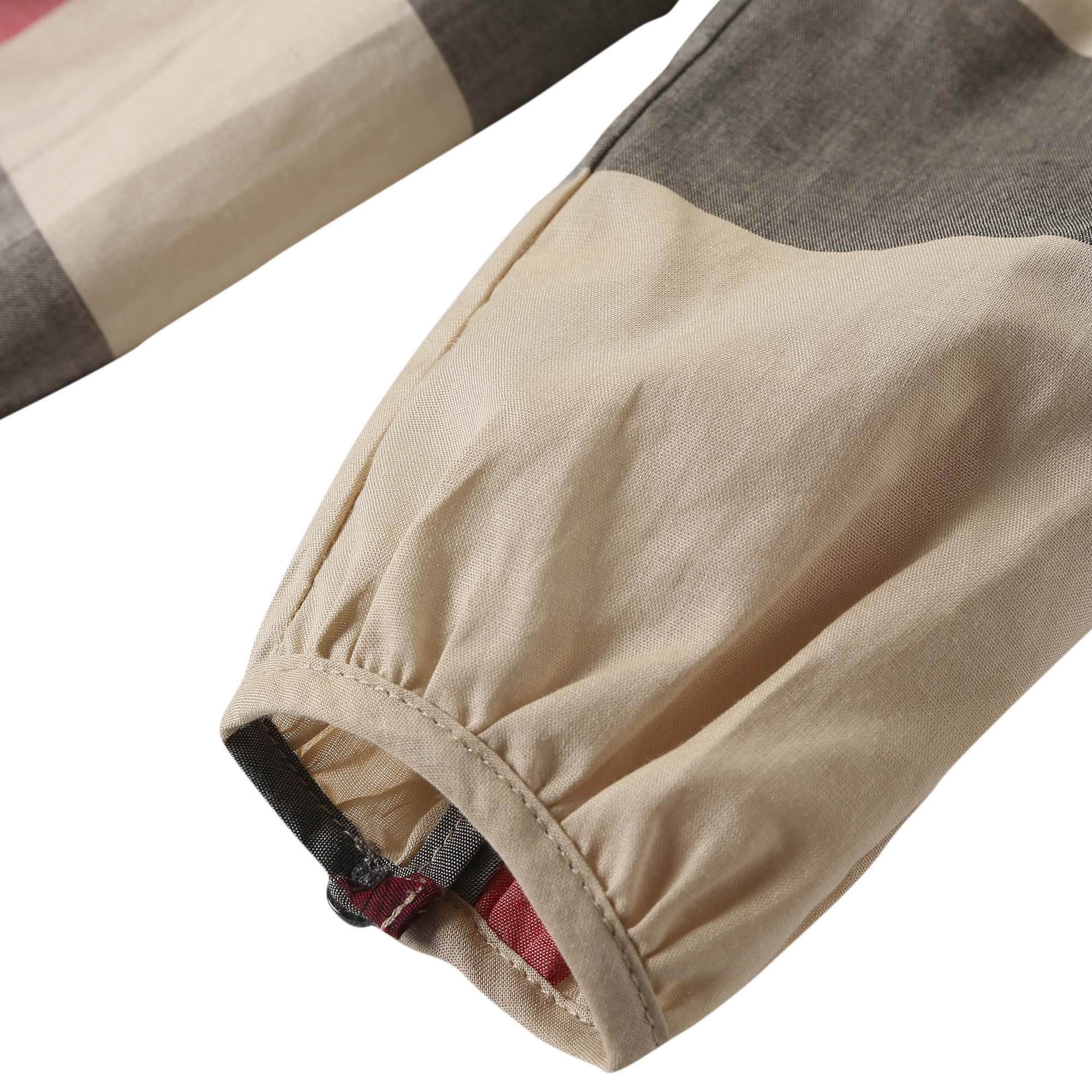 Girls Beige New Classic Check Cotton Blouse - CÉMAROSE | Children's Fashion Store - 6