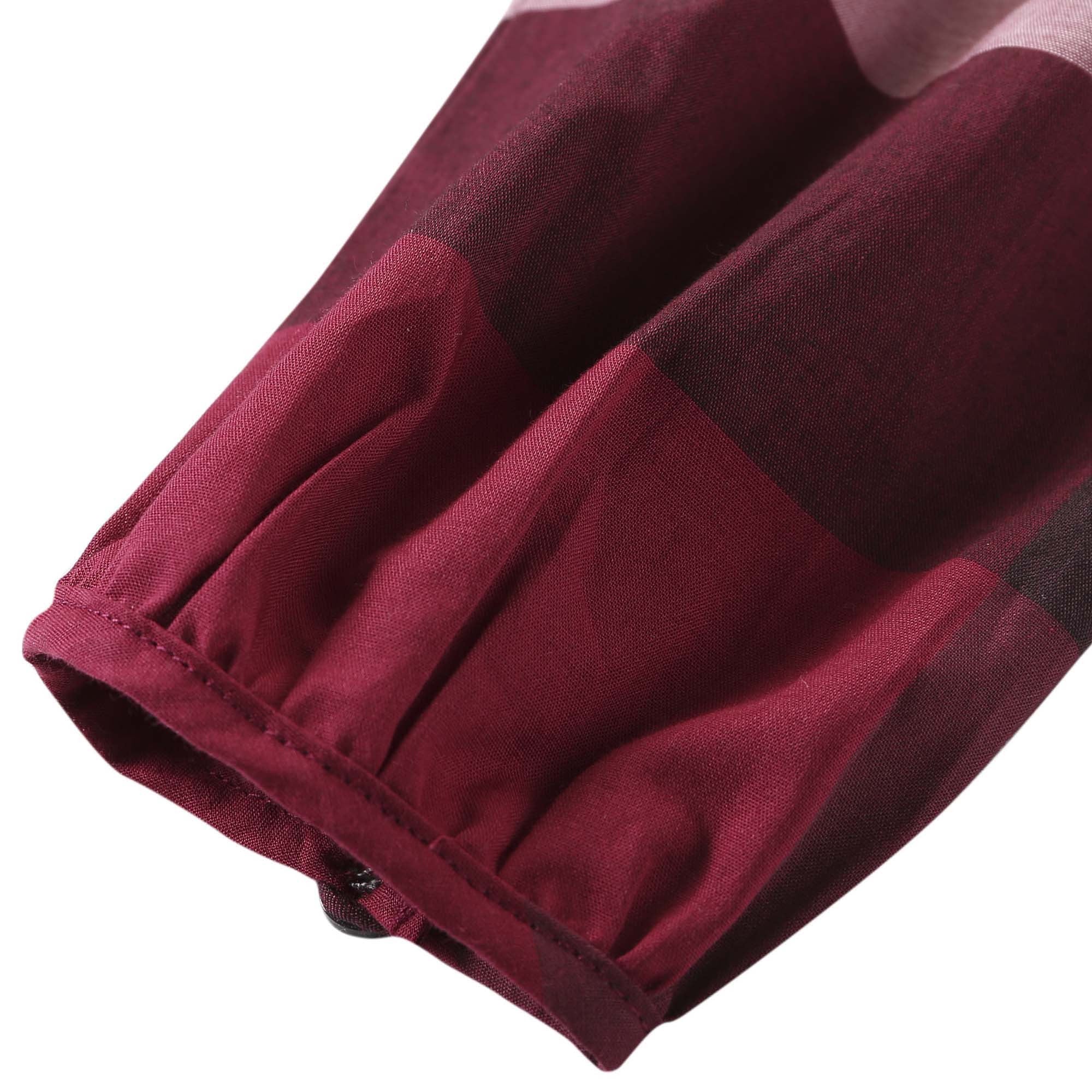 Girls Dark Plum Pink Check Jersey Cotton Dress - CÉMAROSE | Children's Fashion Store - 5