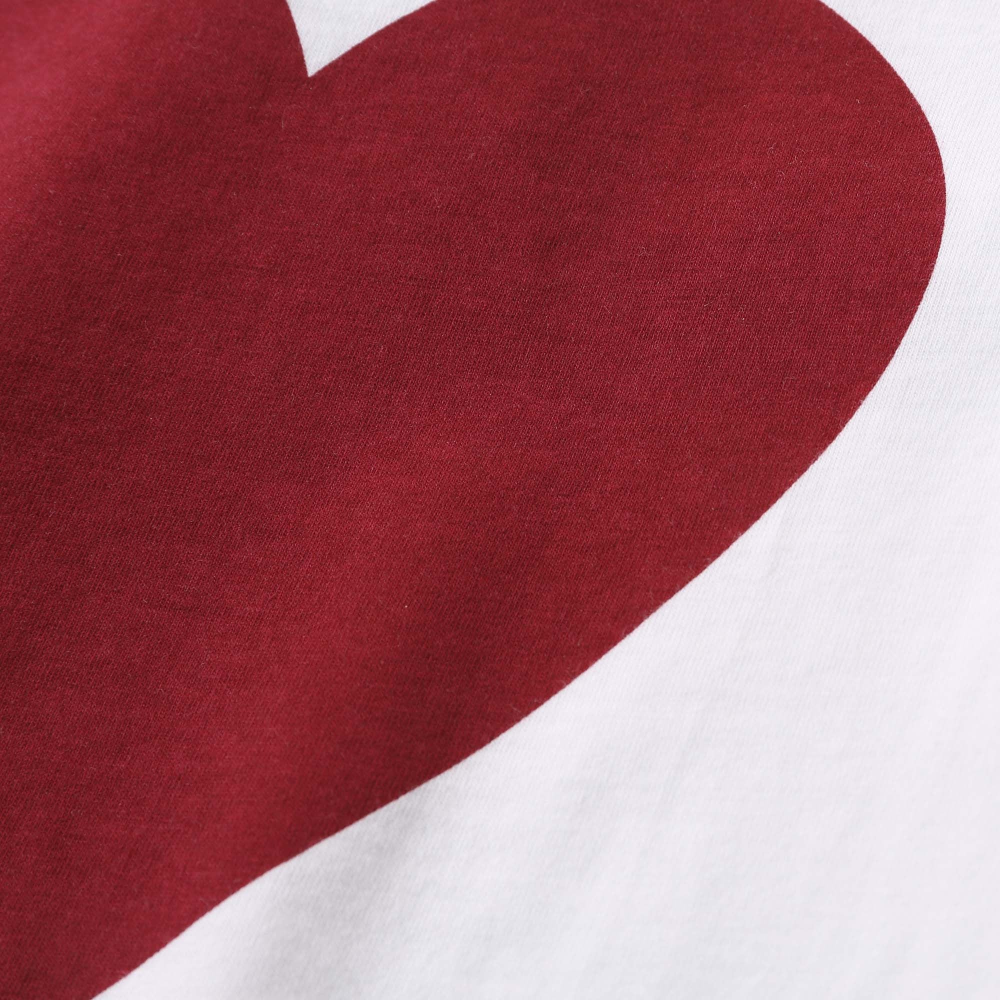 Girls White Cotton T-Shirt With Red Heart Trims - CÉMAROSE | Children's Fashion Store - 4