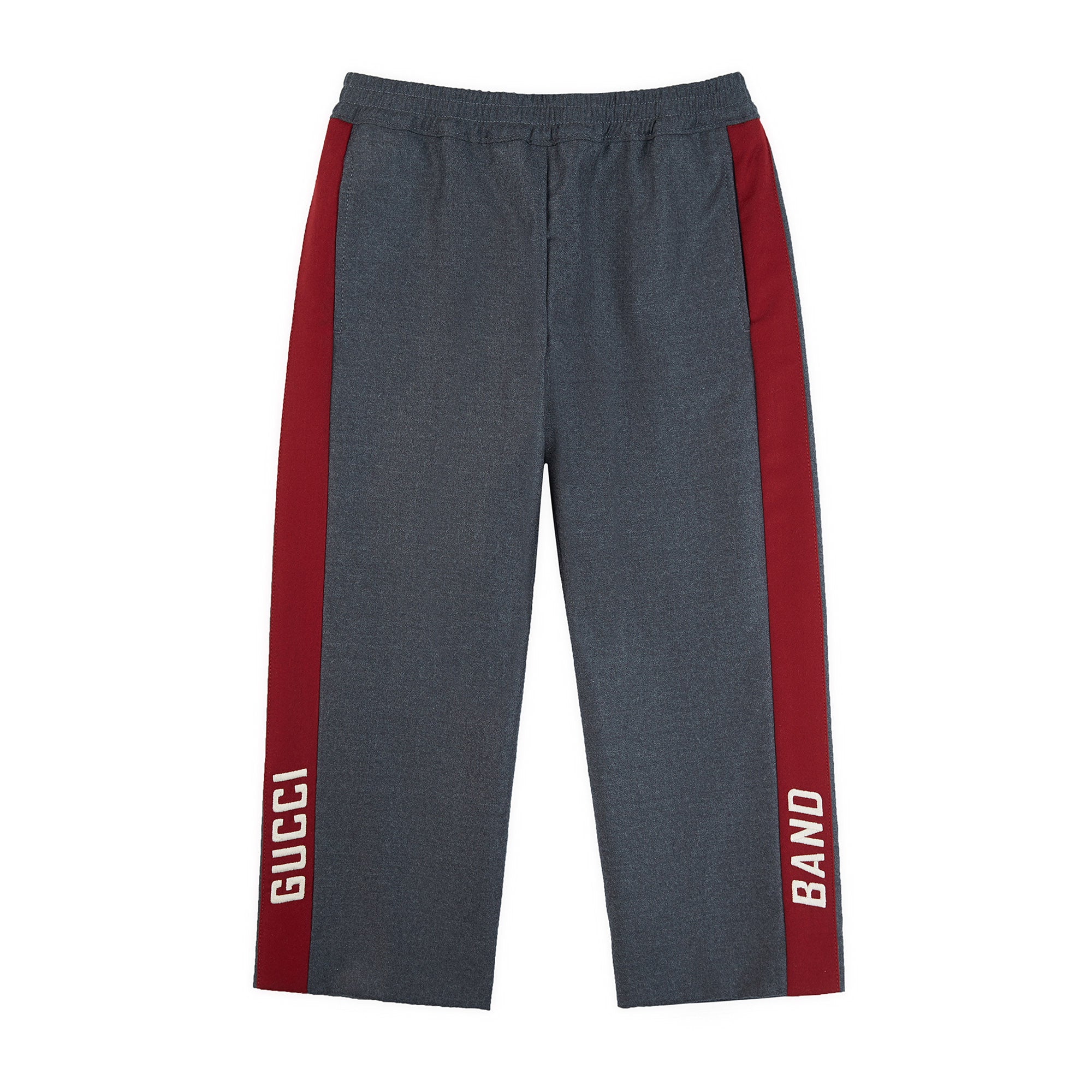 Boys Grey Logo Wool Trousers
