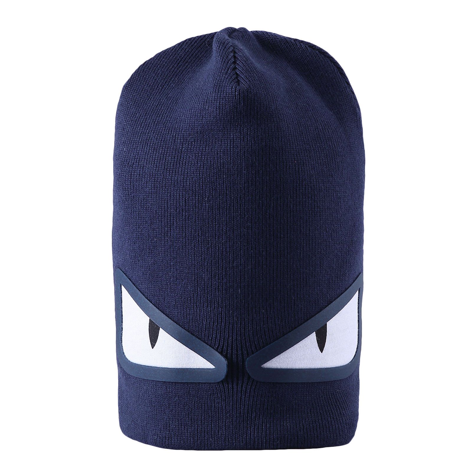 Boys Navy Blue Knitted 'Monster' Eyes Printed Hat - CÉMAROSE | Children's Fashion Store - 1