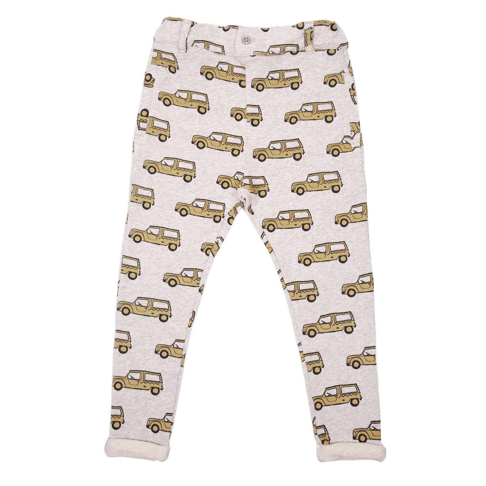 Boys & Girls Grey Cotton Trousers With Bus Print Trims - CÉMAROSE | Children's Fashion Store