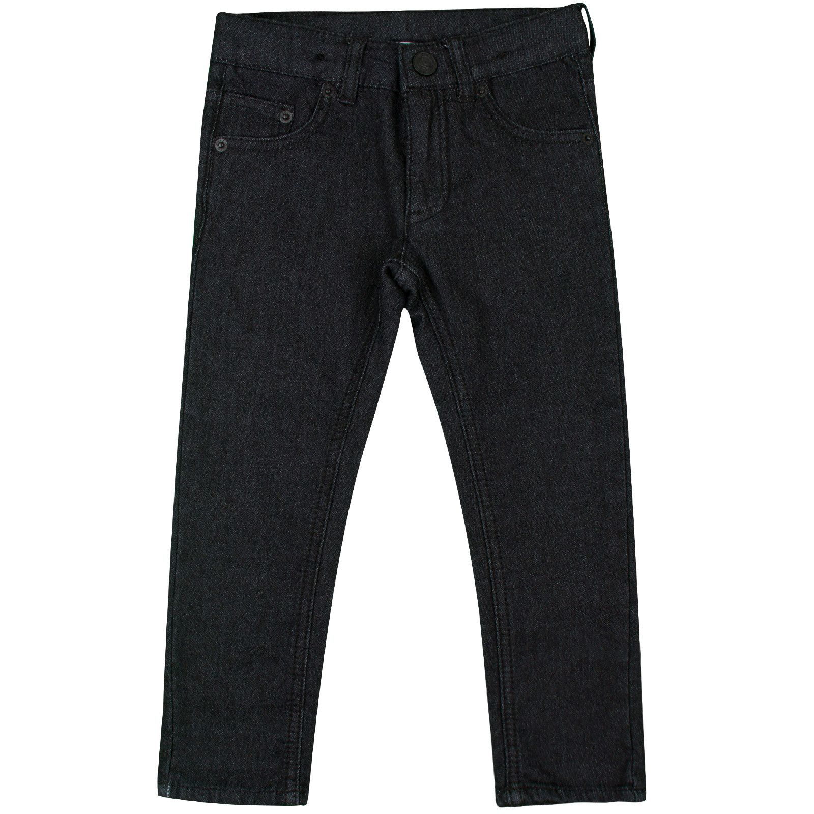 Boys Black Monster Embroidered Jeans With Metal Logo - CÉMAROSE | Children's Fashion Store - 1