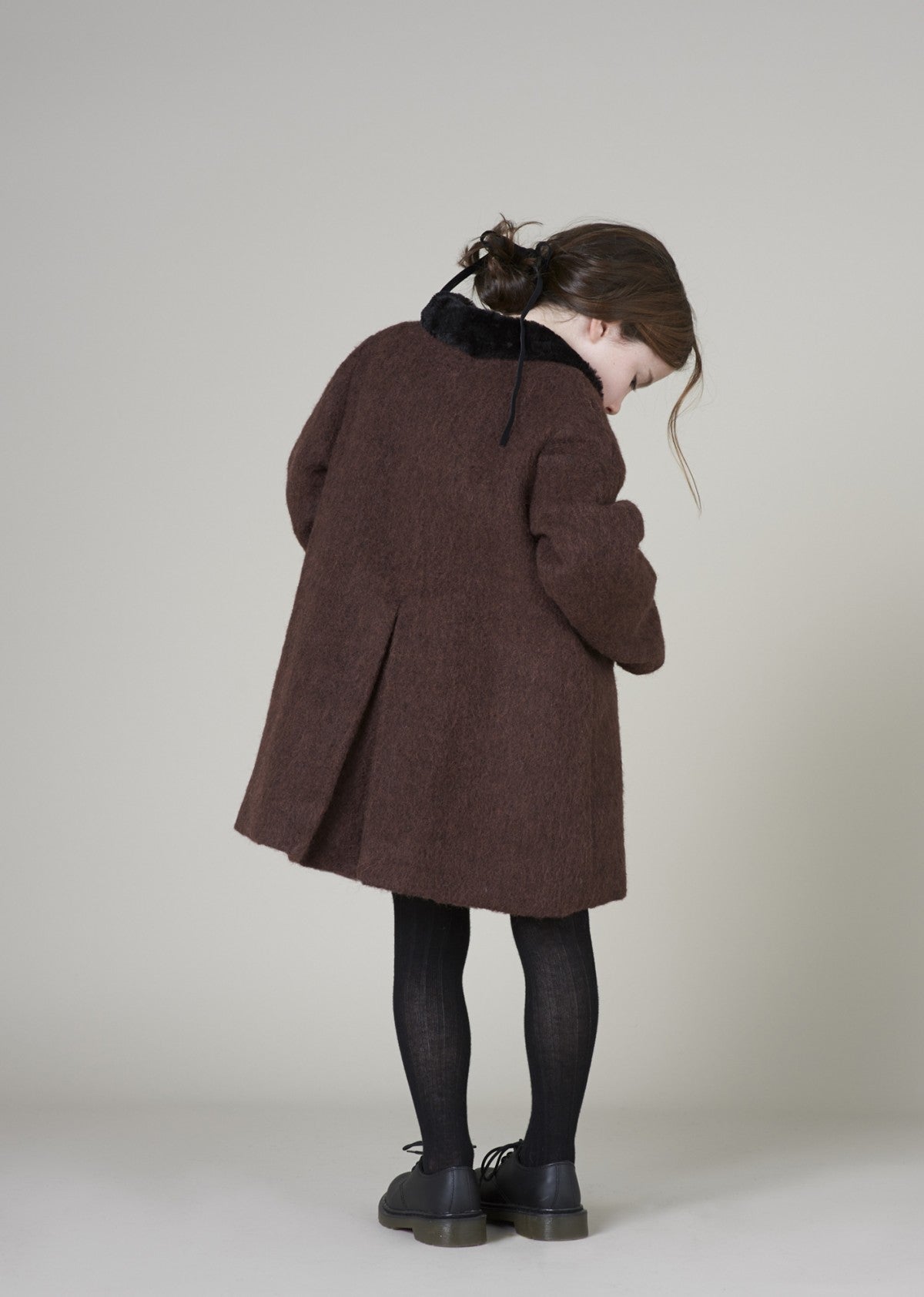 Manteau en laine marron pour filles