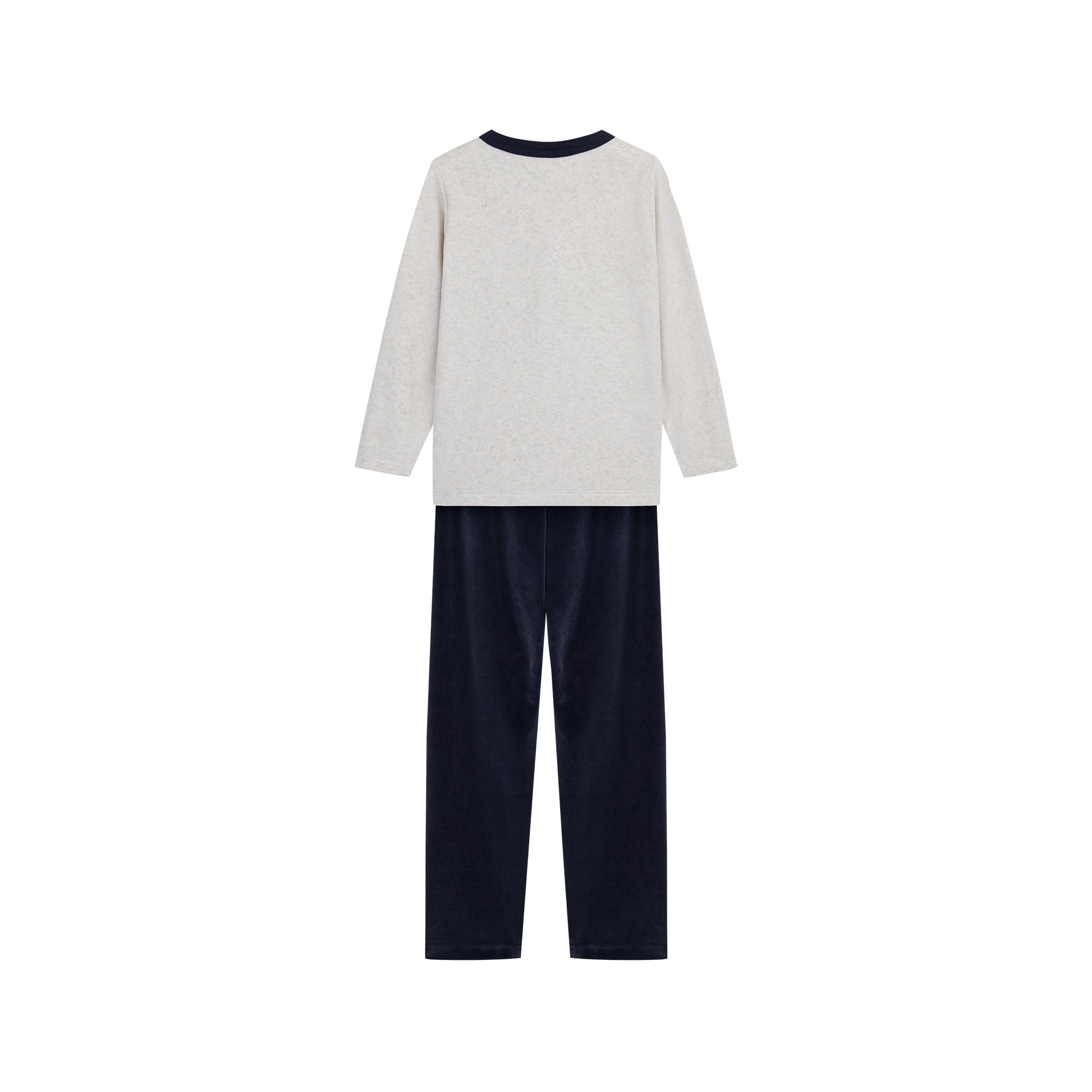 Boys Grey Printed Cotton Set