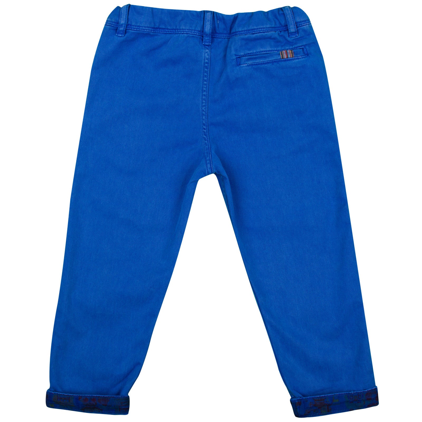 Baby Boys Ultra Blue Trousers With A Leather Logo Patch - CÉMAROSE | Children's Fashion Store - 2