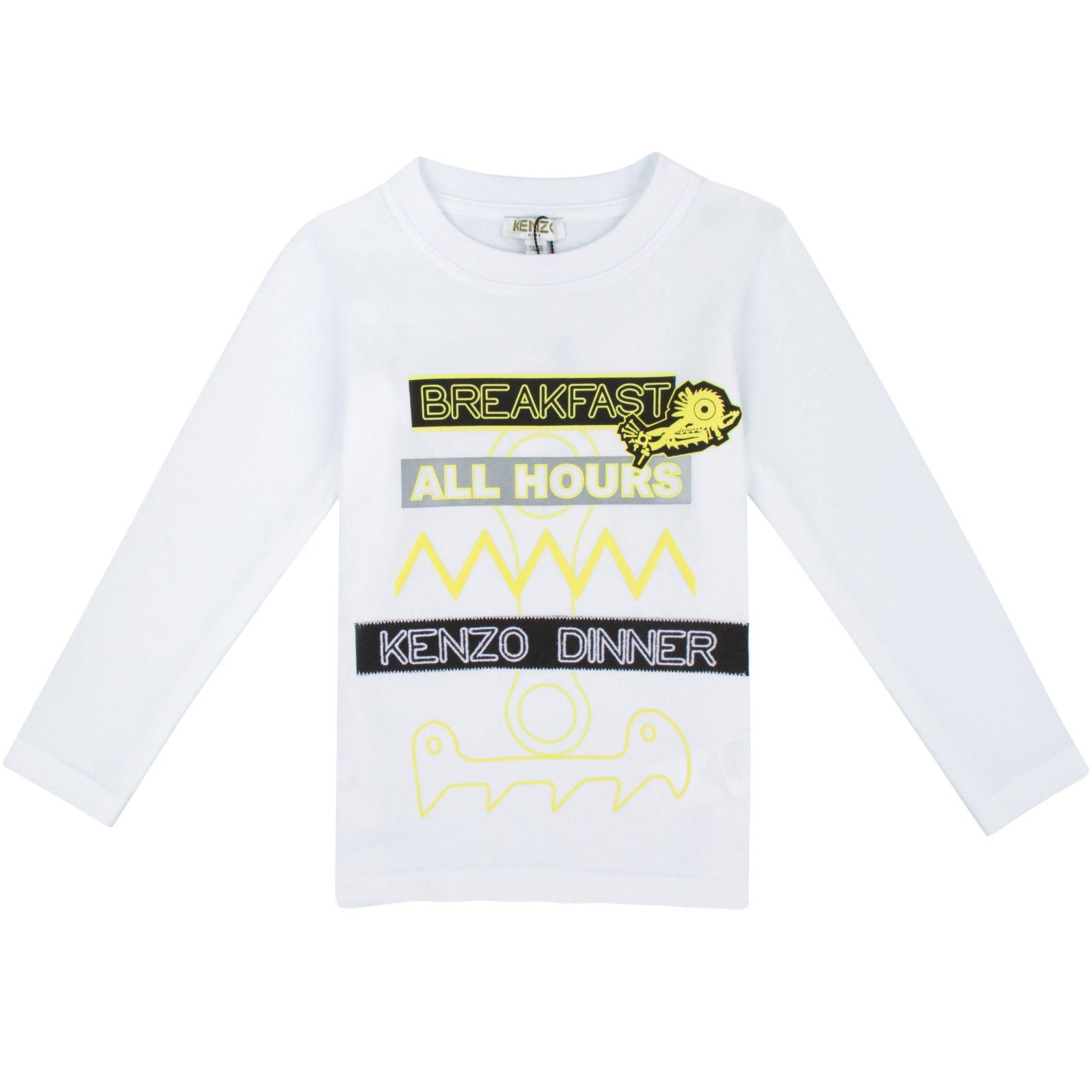 Boys White Monster Dinner Printed T-Shirt - CÉMAROSE | Children's Fashion Store - 1