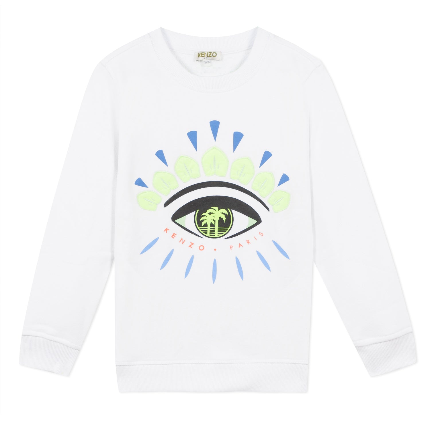 Boys White Eye Cotton Sweatshirt