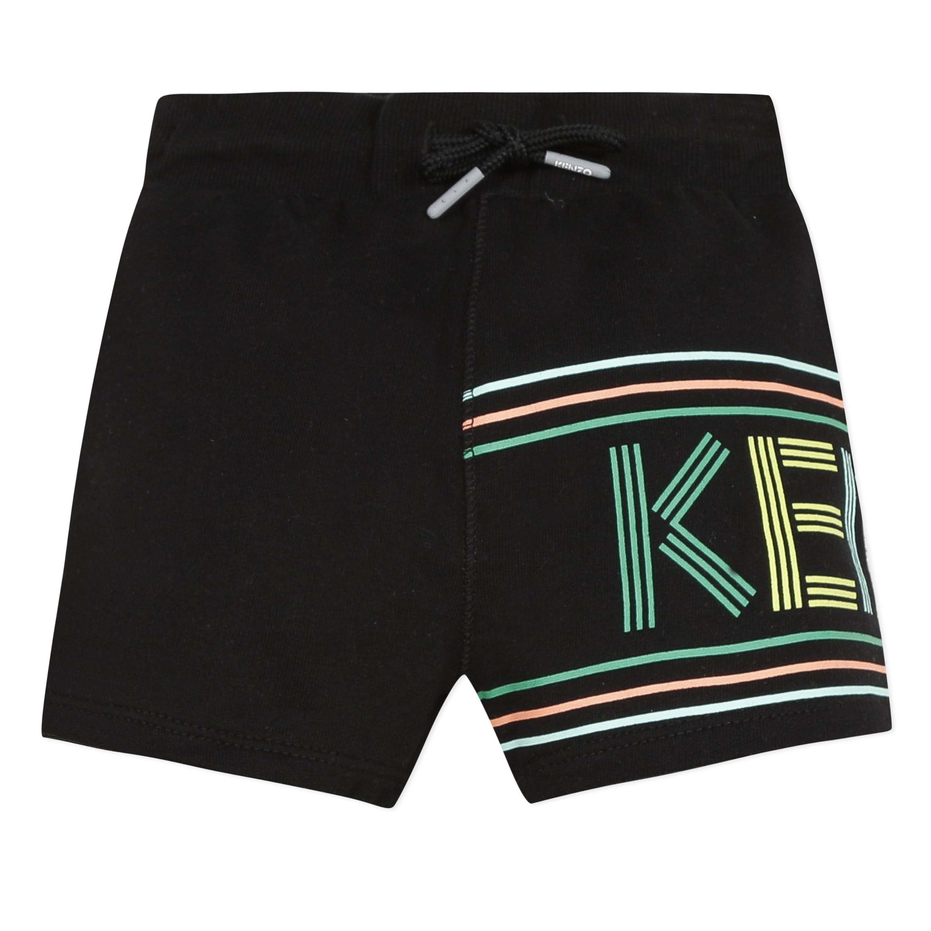 Boys Black Logo Cotton Shorts