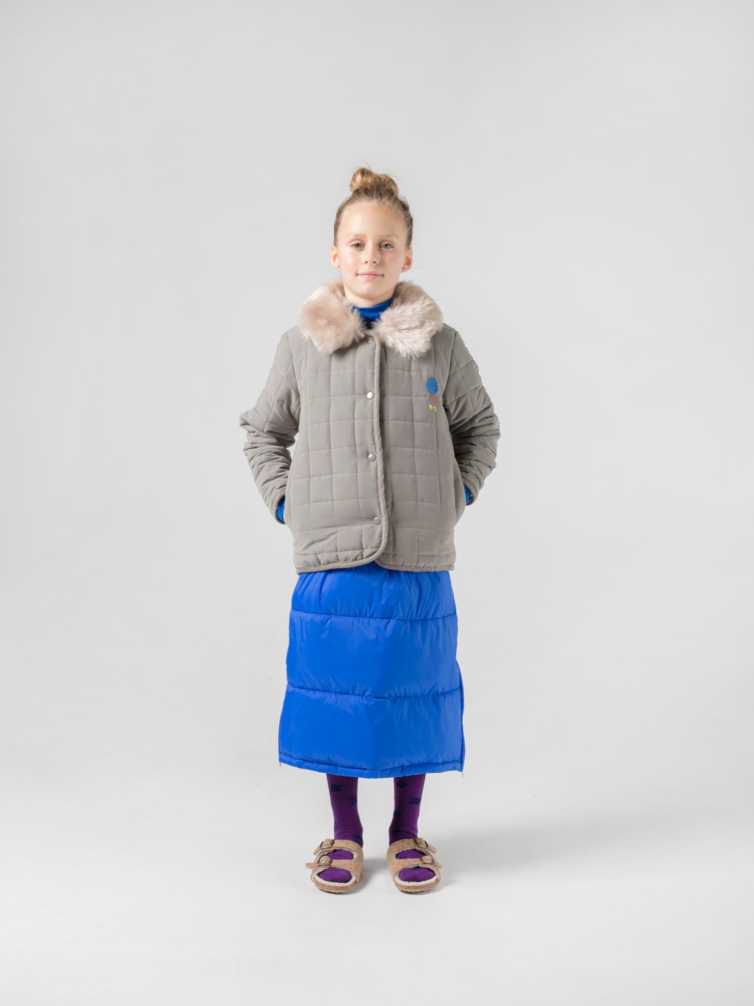 Boys & Girls Grey Volcano Quilted Jacket