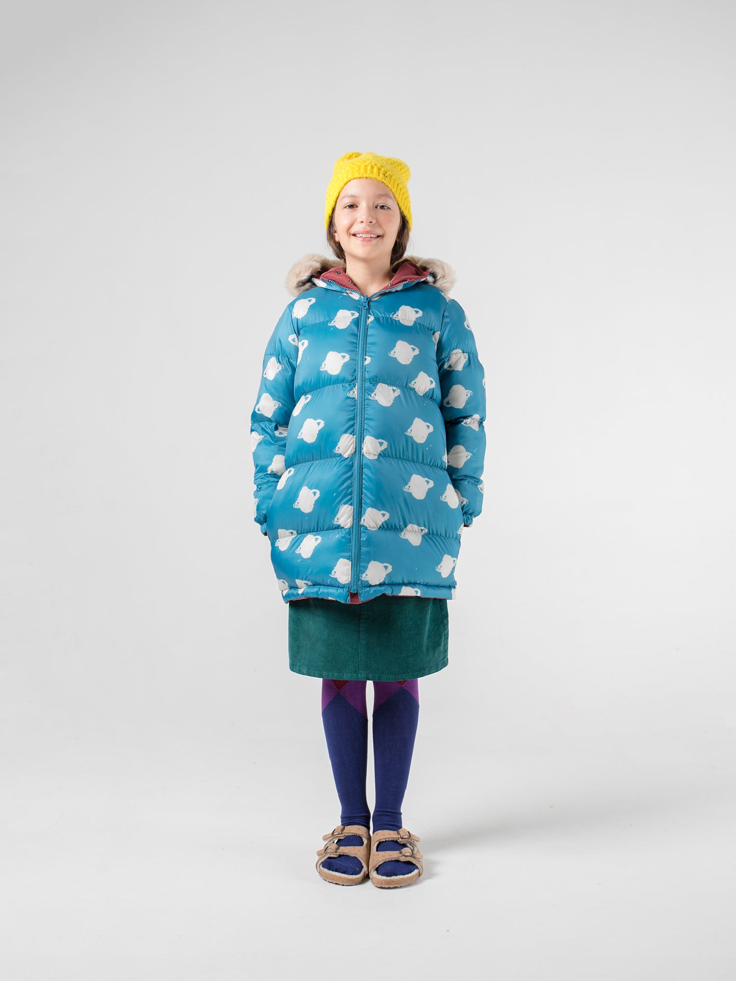 Boys Red & Blue Saturn Hooded Reversible Coat