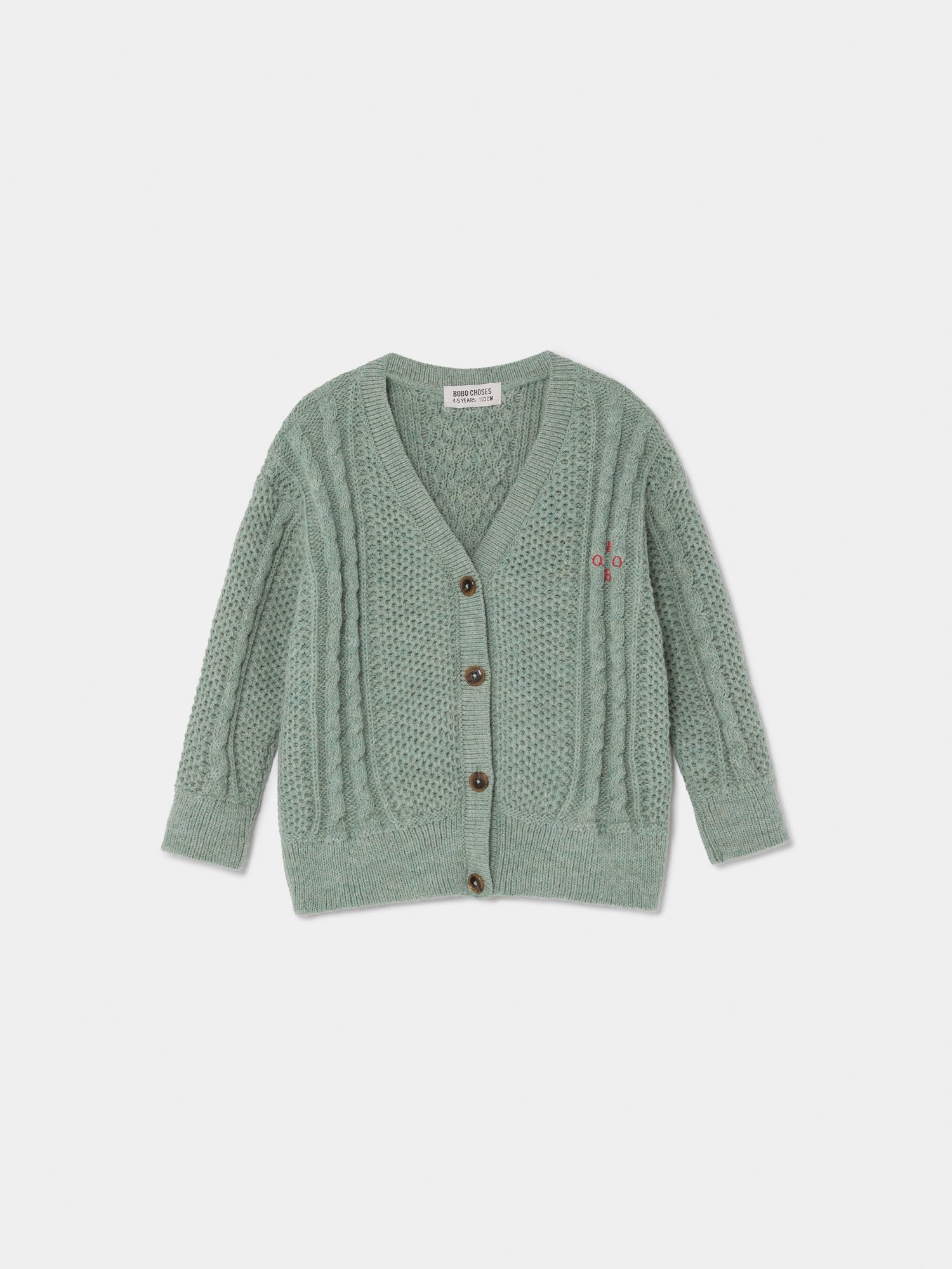 Boys Green Logo Cardigan