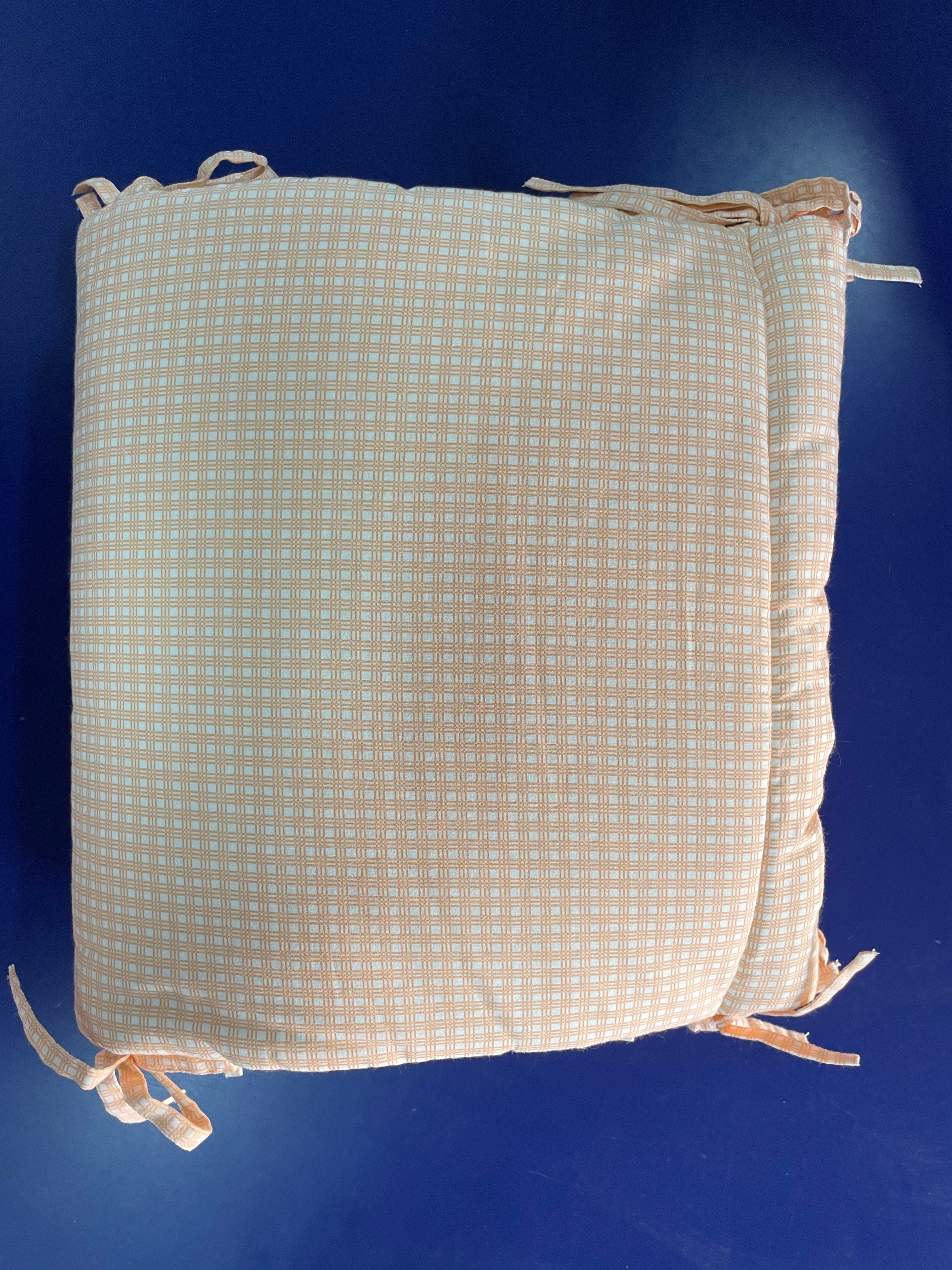 Orange Check Cot Bumper(175x30CM)