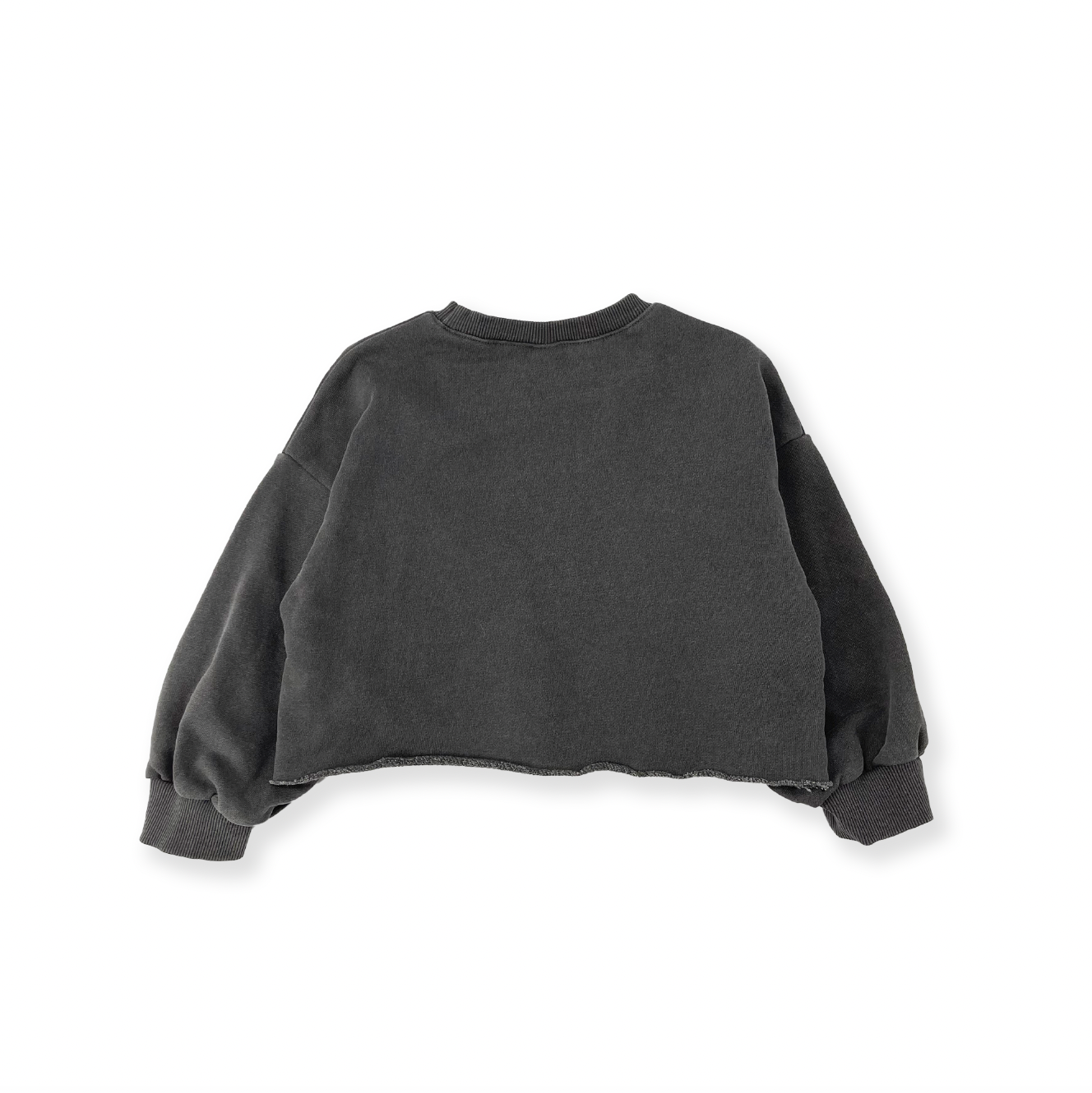 Girls Charcoal Printed Cotton Sweatshirt