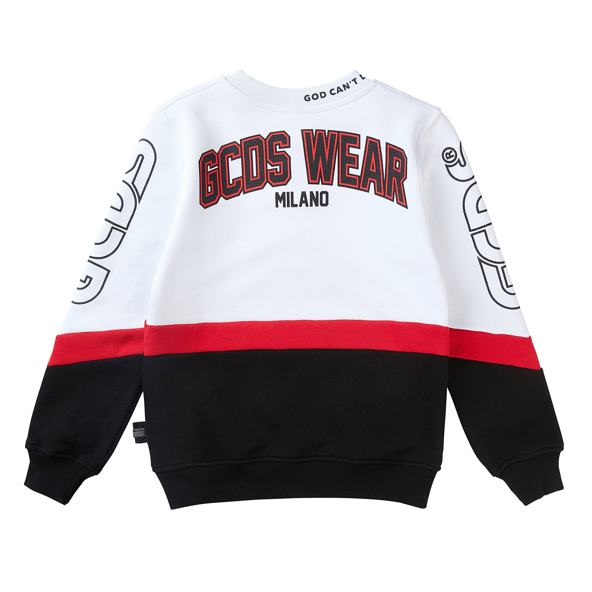 Boys White & Black Logo Cotton Sweatshirt