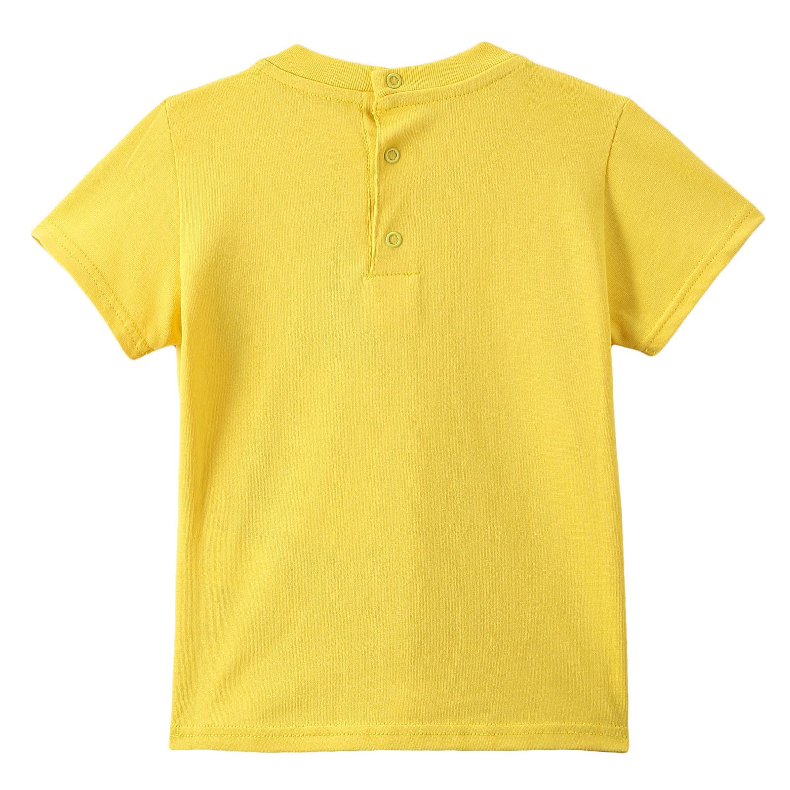 Boys Yellow Paris Eiffel Tower Printed Cotton T-Shirt - CÉMAROSE | Children's Fashion Store - 2