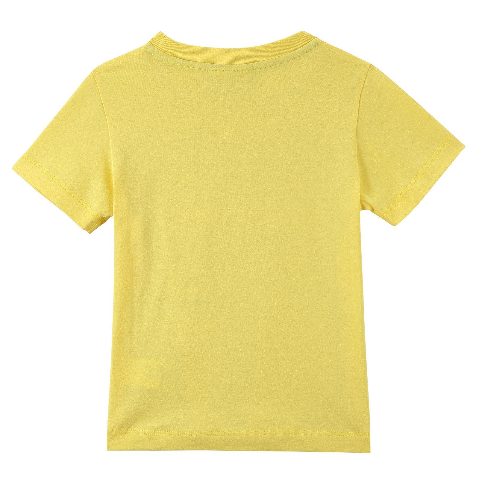 Boys Yellow Cotton T-Shirt With Multicolour Stripe - CÉMAROSE | Children's Fashion Store - 2