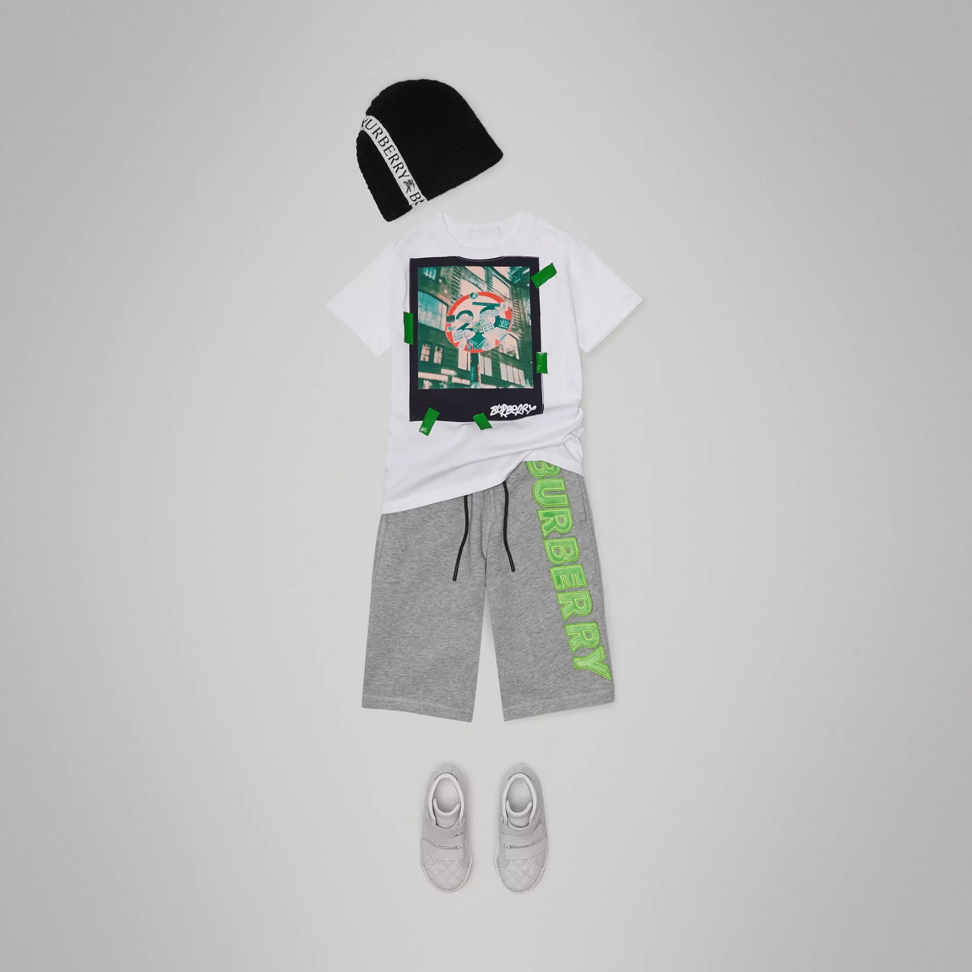 Boys Grey Melange Cotton Shorts