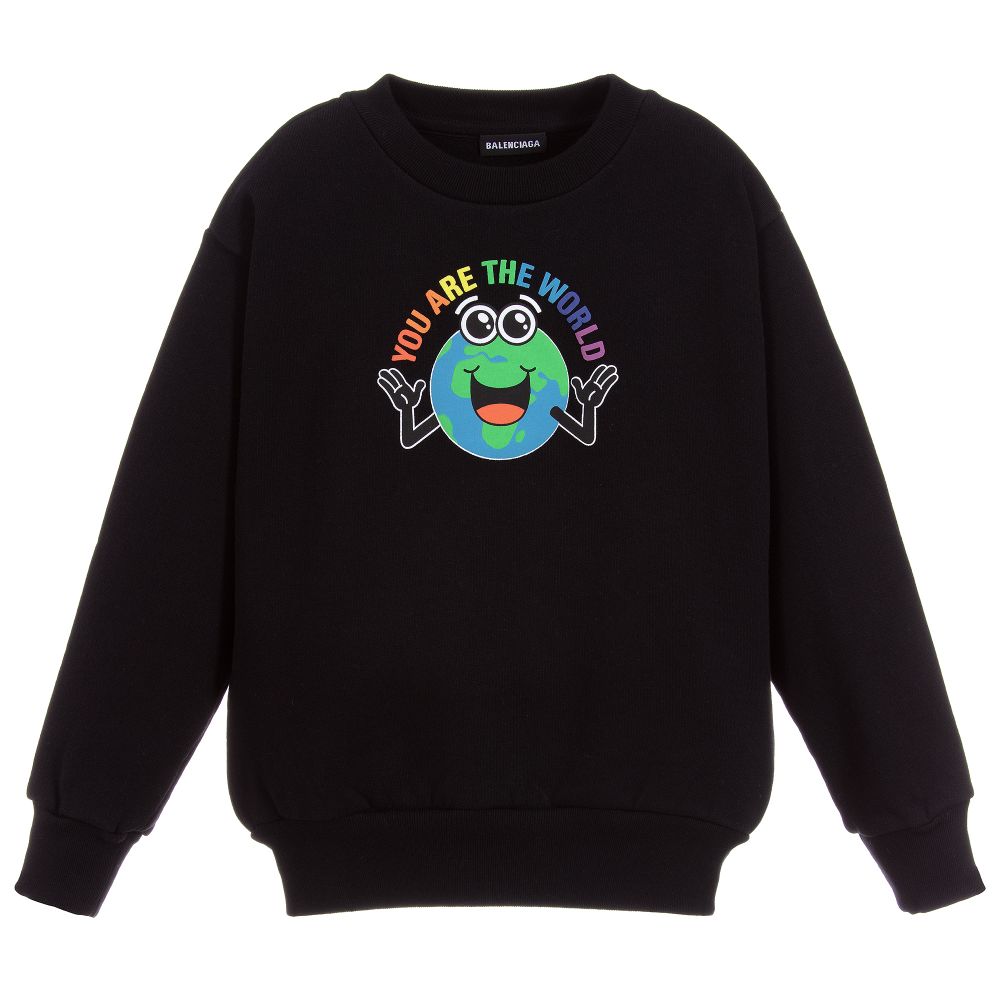 Boys & Girls Black Cotton Sweater