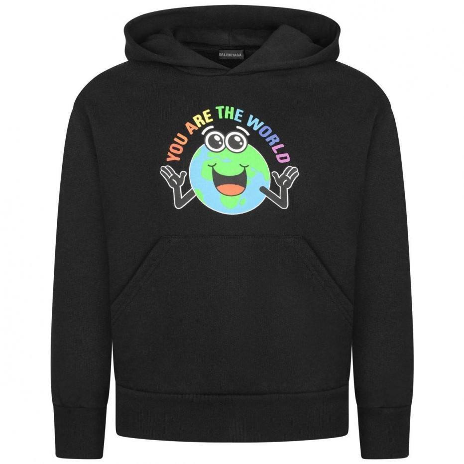 Boys & Girls Black Hooded Sweater