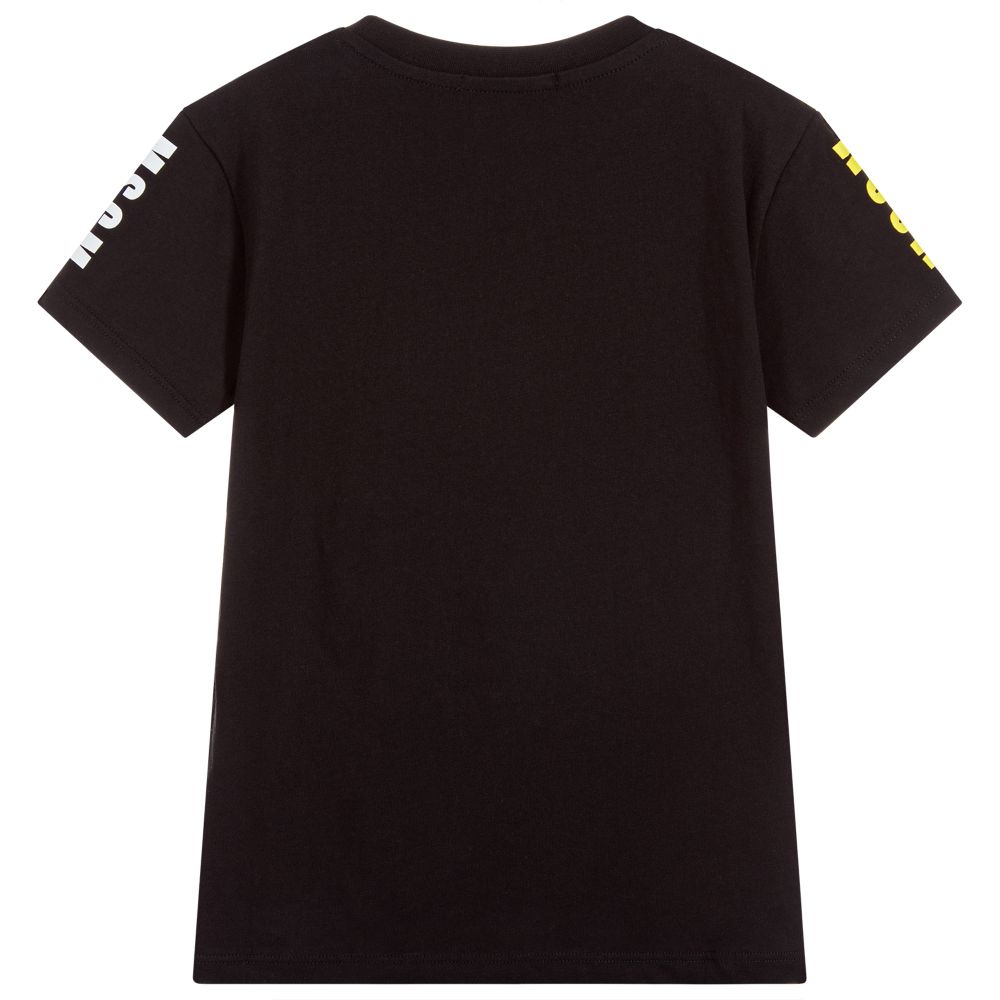 Boys & Girls Black Logo Cotton T-shirt