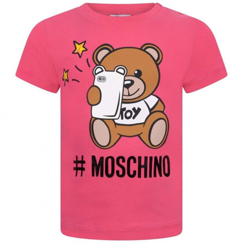 Baby Boys & Girls Fuxia Cotton T-shirt