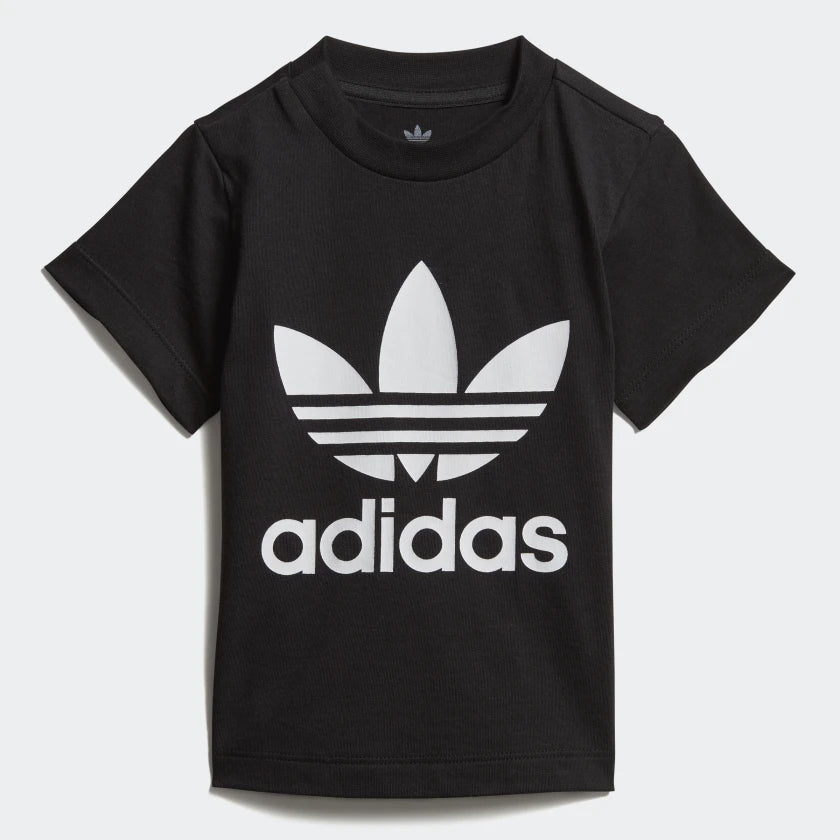 Baby Boys & Girls Black Trefoil Cotton T-shirt