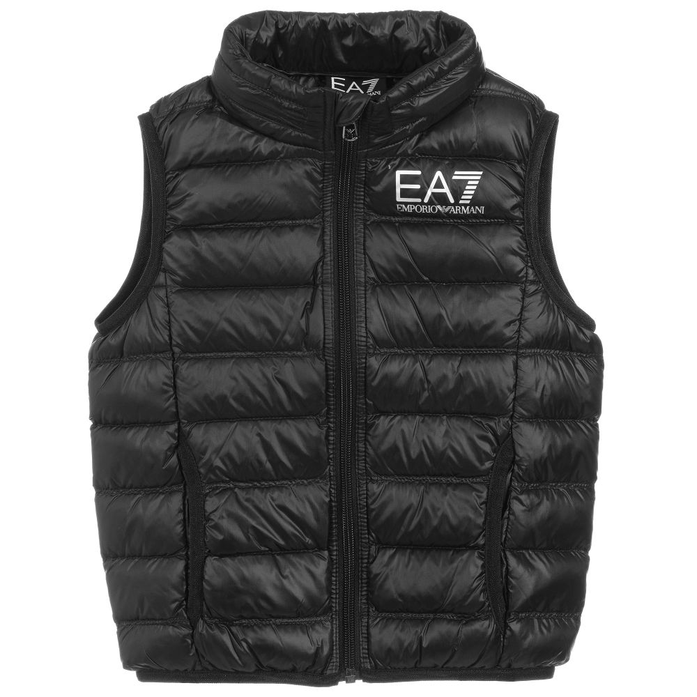 Boys Black Padded Down Gilet