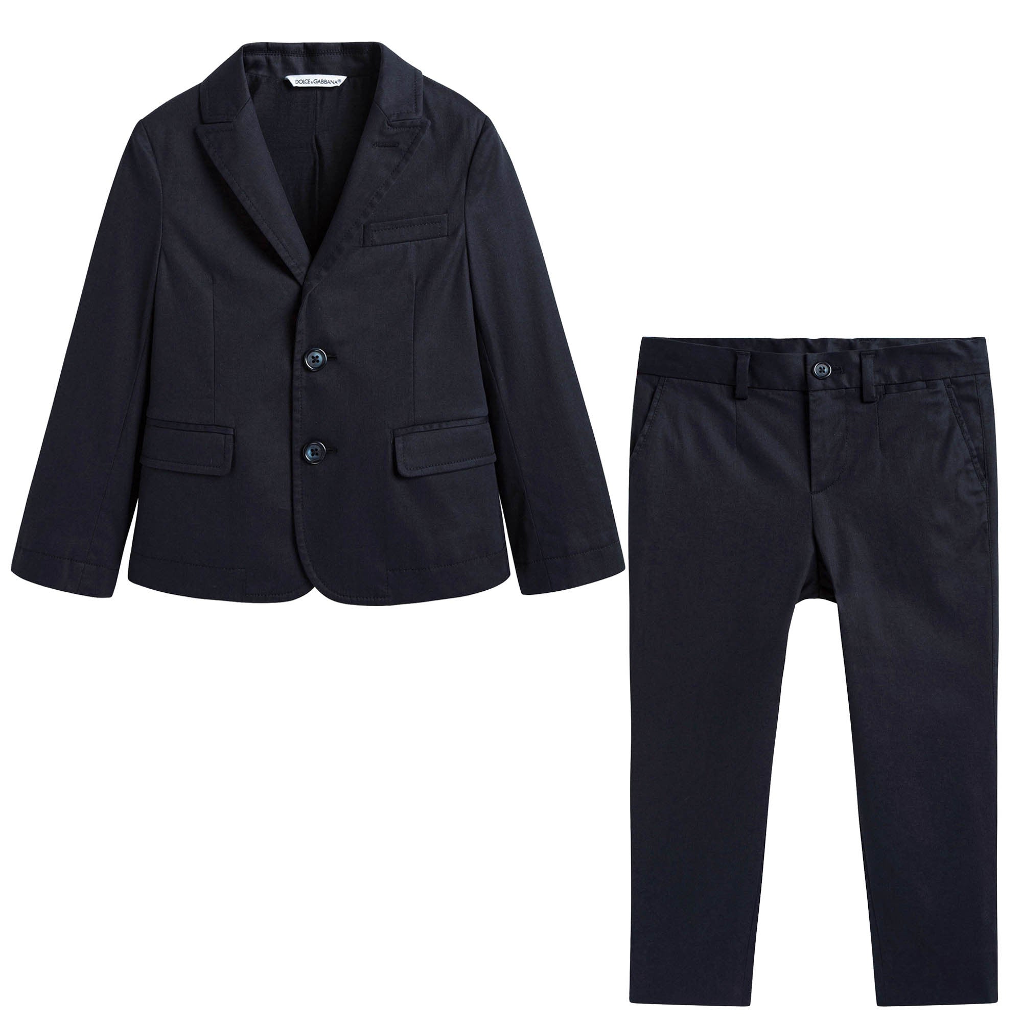 Boys Dark Blue Wool & Silk Tuxedo