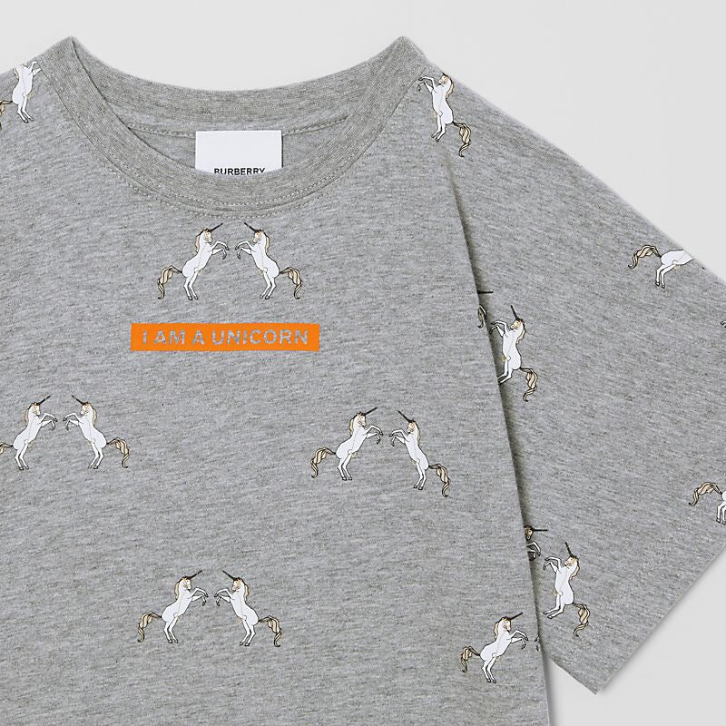 T-shirt en coton gris chiné pour fille