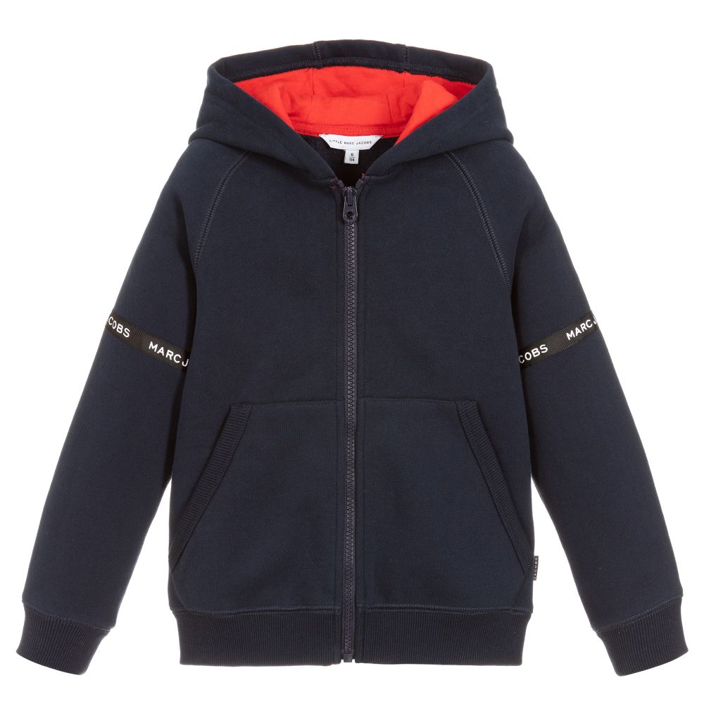 Boys Blue Hooded Cotton Coat