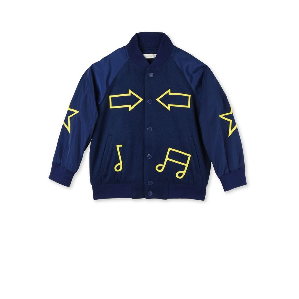 Boys Blue Musical Notes Print Jacket