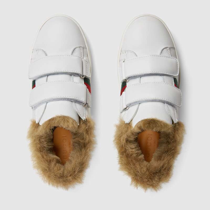 Boys & Girls White Leather Velcro Shoes